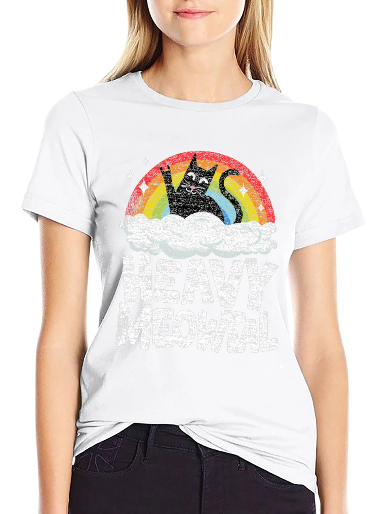 Heavy Meowtal Black T-Shirt