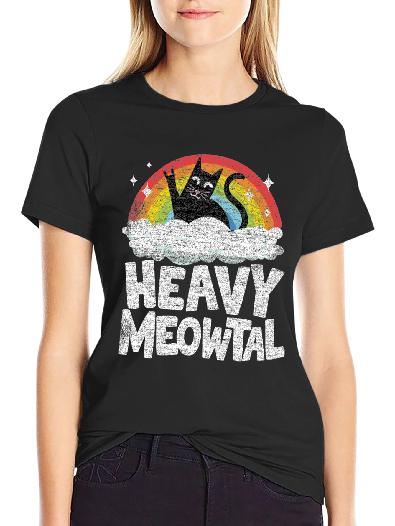 Heavy Meowtal Black T-Shirt