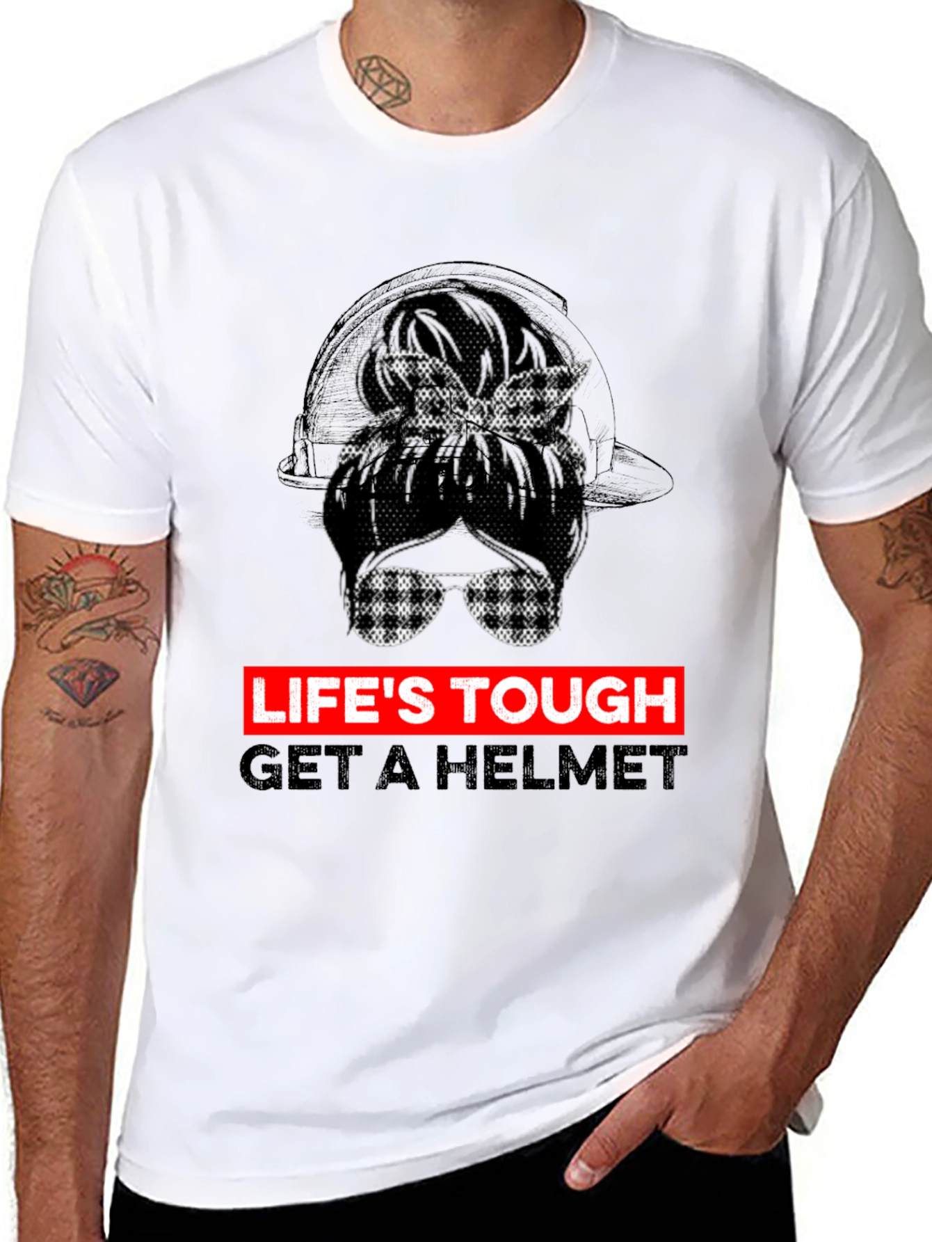 Lifes Tough Get A Helmet Graphic Tee