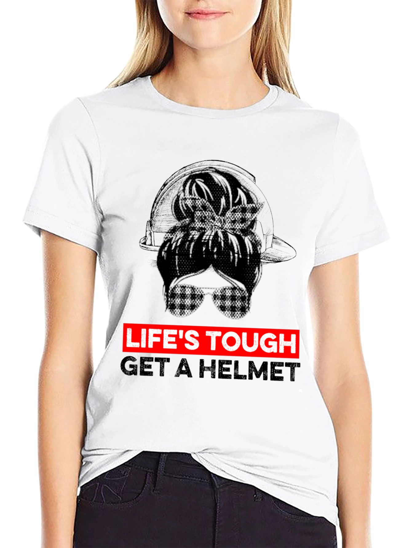 Lifes Tough Get A Helmet Graphic Tee