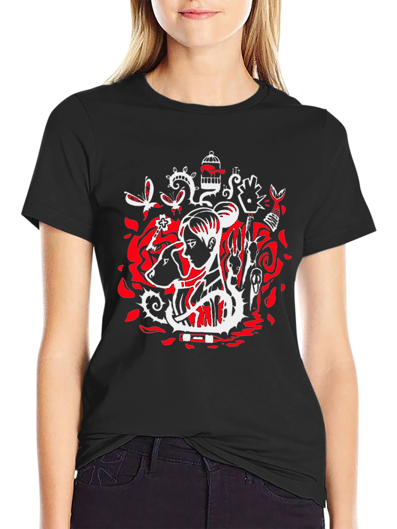 Artistic Graphic Tee - Black Unisex T-Shirt