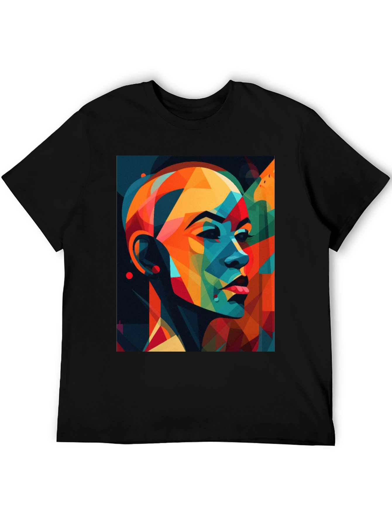 Abstract Woman Black Graphic Tee
