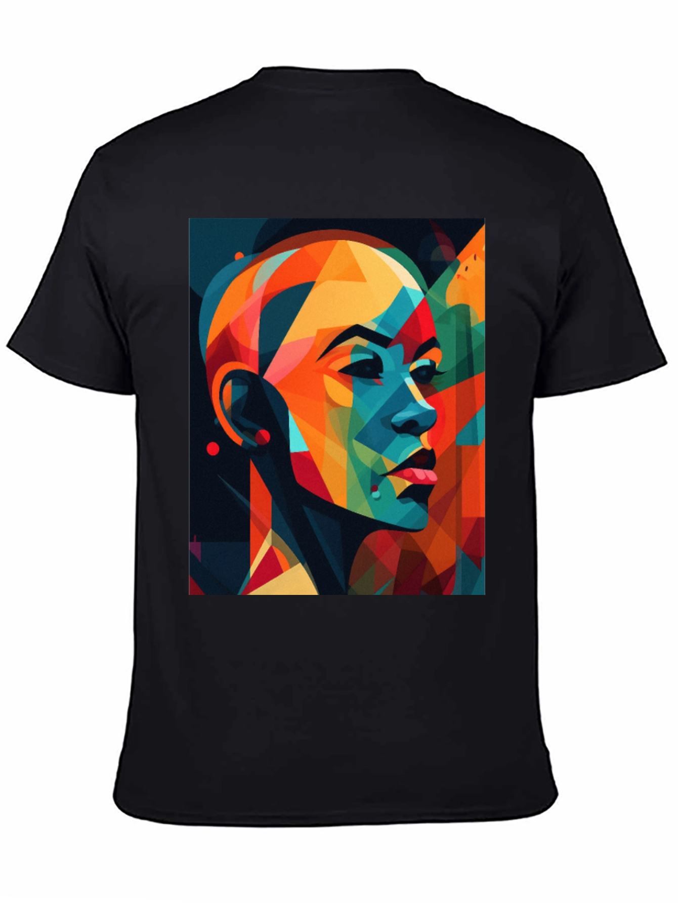 Abstract Woman Black Graphic Tee