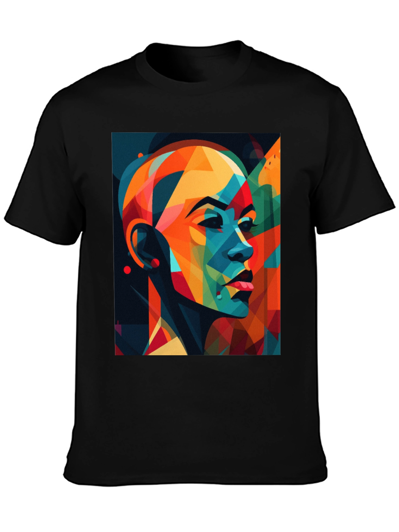 Abstract Woman Black Graphic Tee