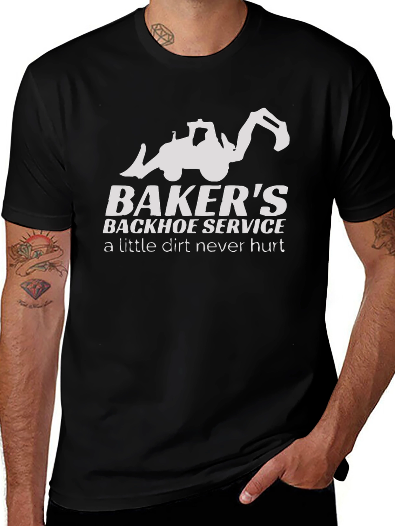Bakers Backhoe Service T-Shirt - Heavy Equipment Apparel