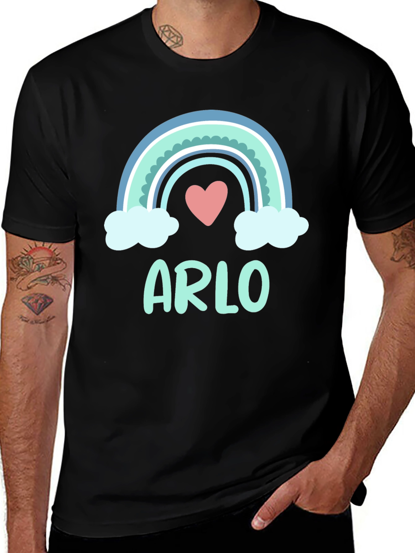 Arlo Rainbow Heart Graphic Tee