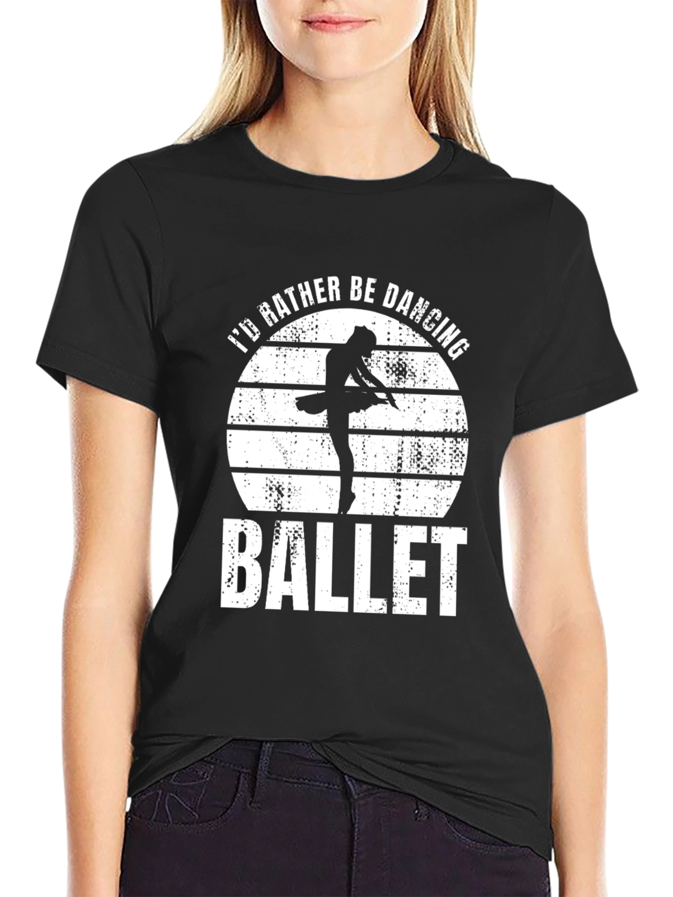 Id Rather Be Dancing Ballet Black T-Shirt