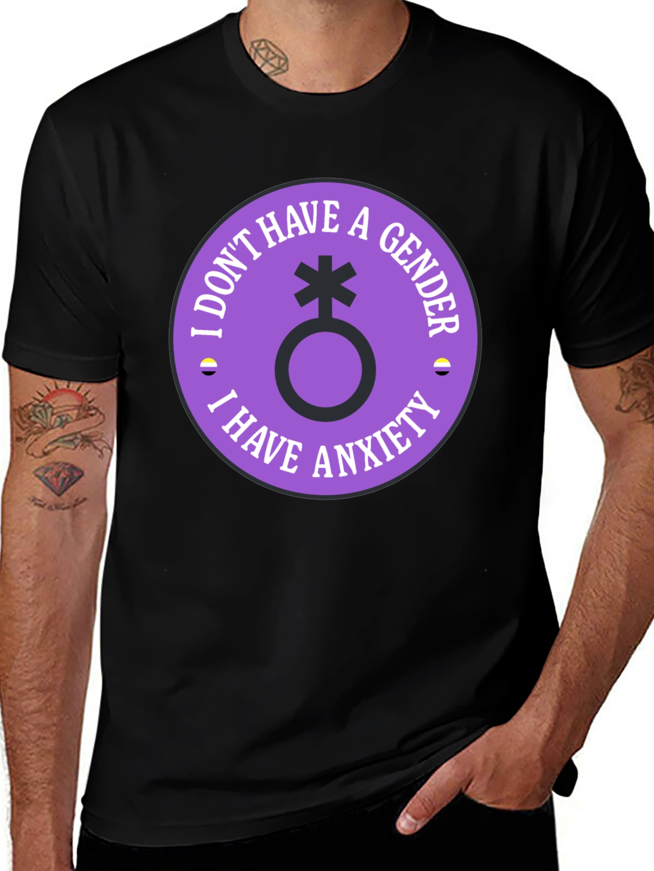 Nonbinary Anxiety T-Shirt - Genderless Comfortable