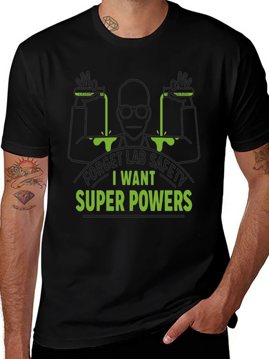 Super Power Lab T-Shirt: Black Bold Design