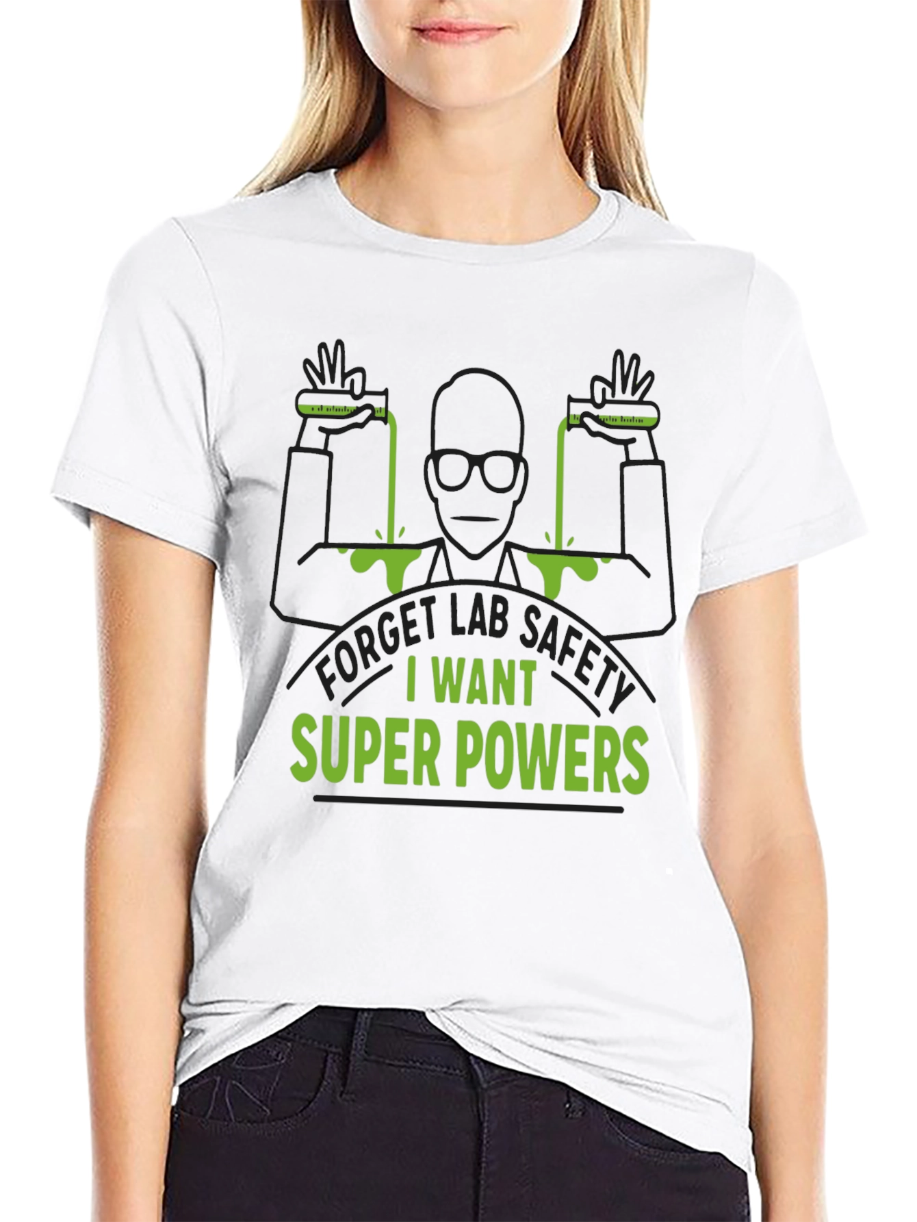 Super Power Lab T-Shirt: Black Bold Design