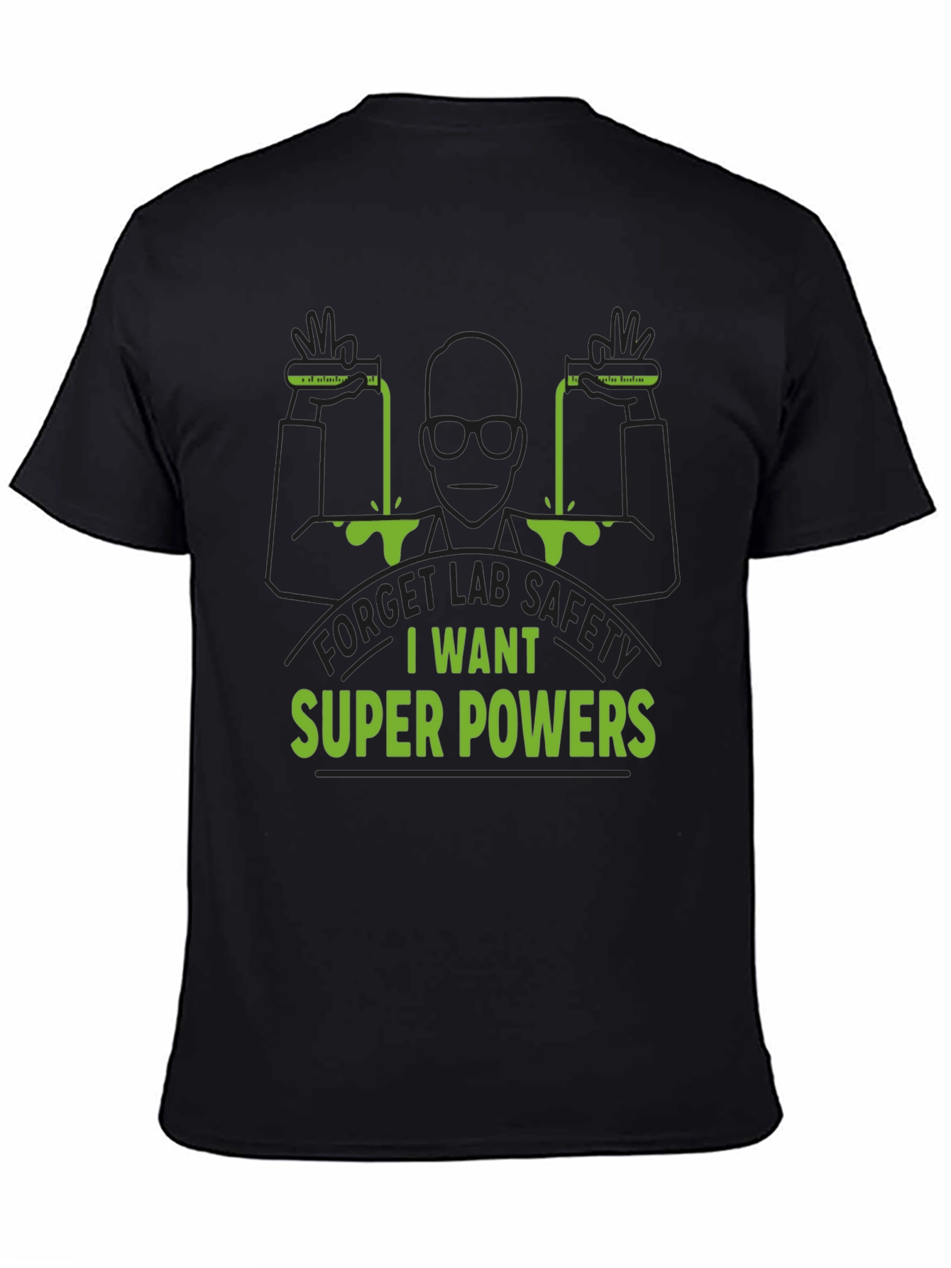 Super Power Lab T-Shirt: Black Bold Design