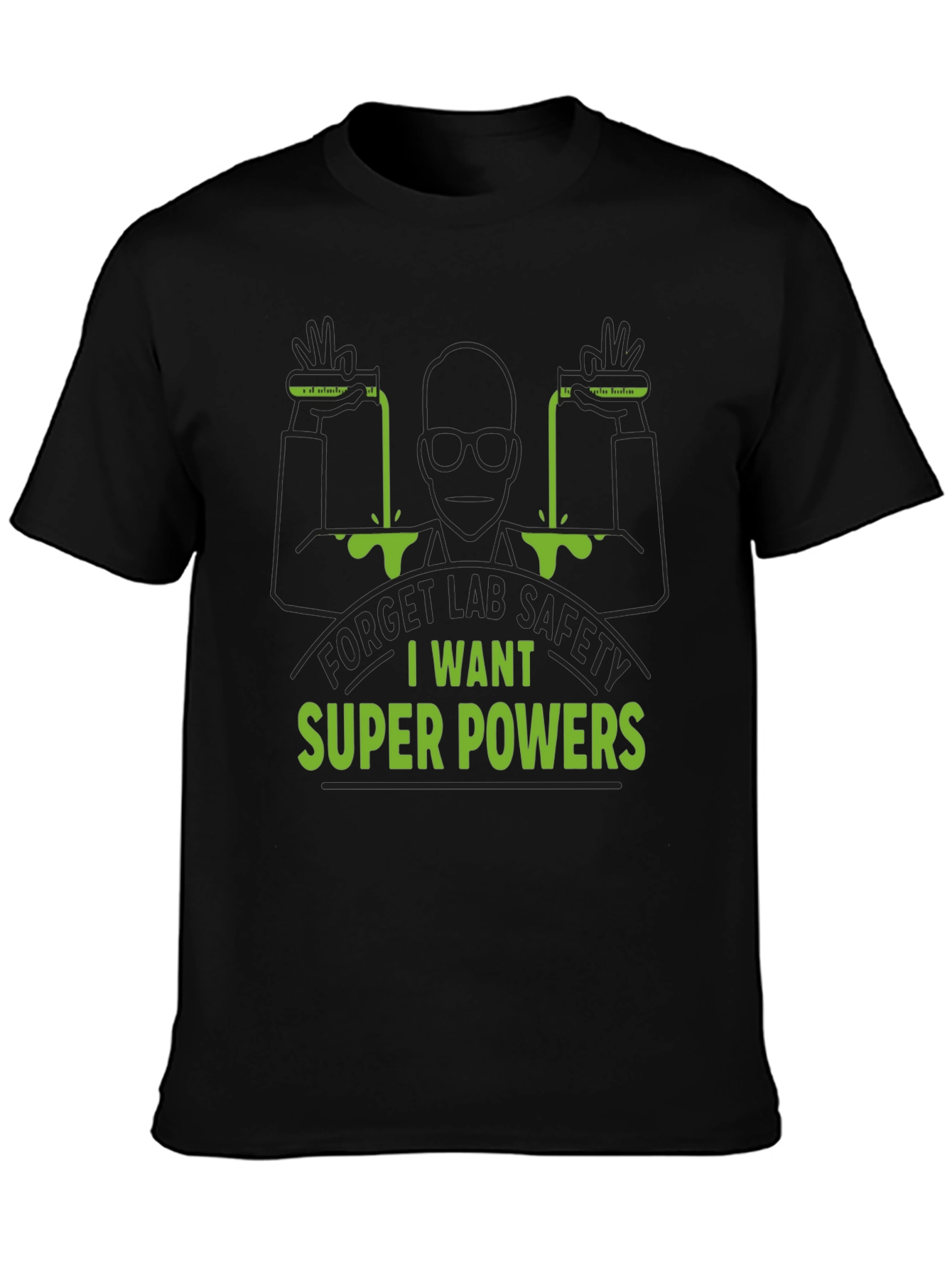Super Power Lab T-Shirt: Black Bold Design