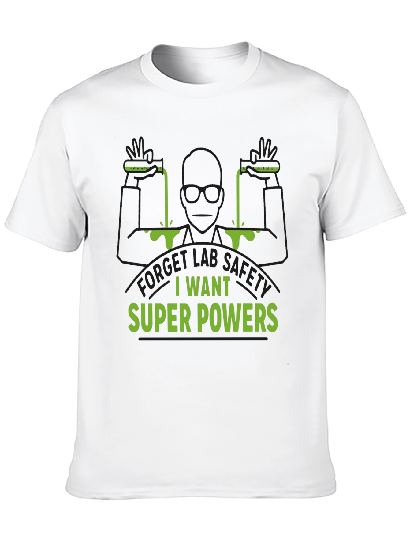 Super Power Lab T-Shirt: Black Bold Design