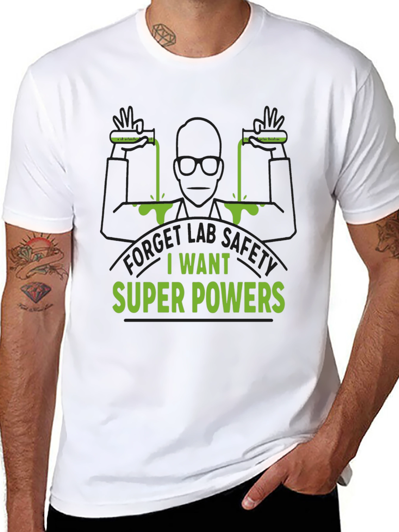 Super Power Lab T-Shirt: Black Bold Design