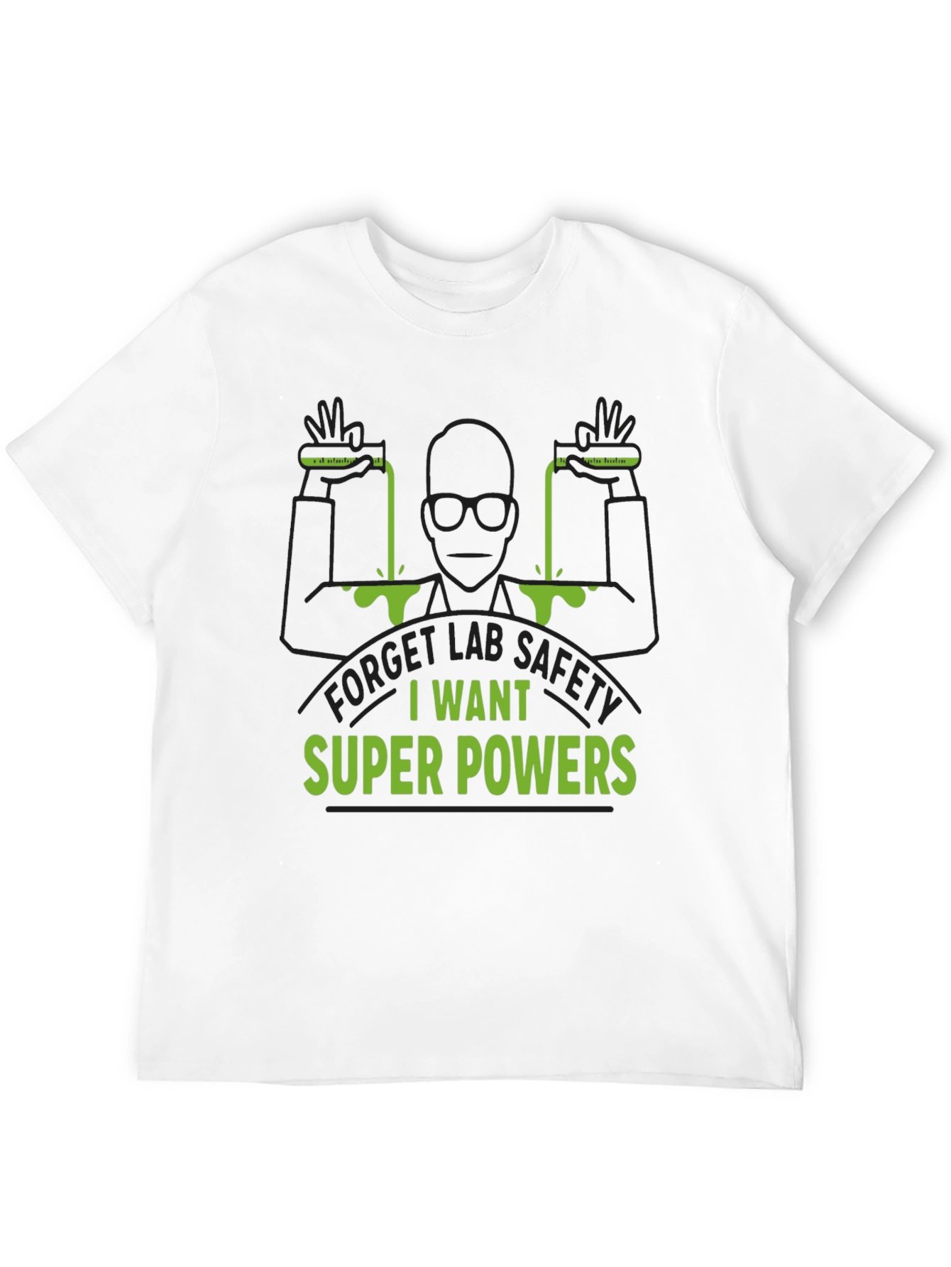 Super Power Lab T-Shirt: Black Bold Design