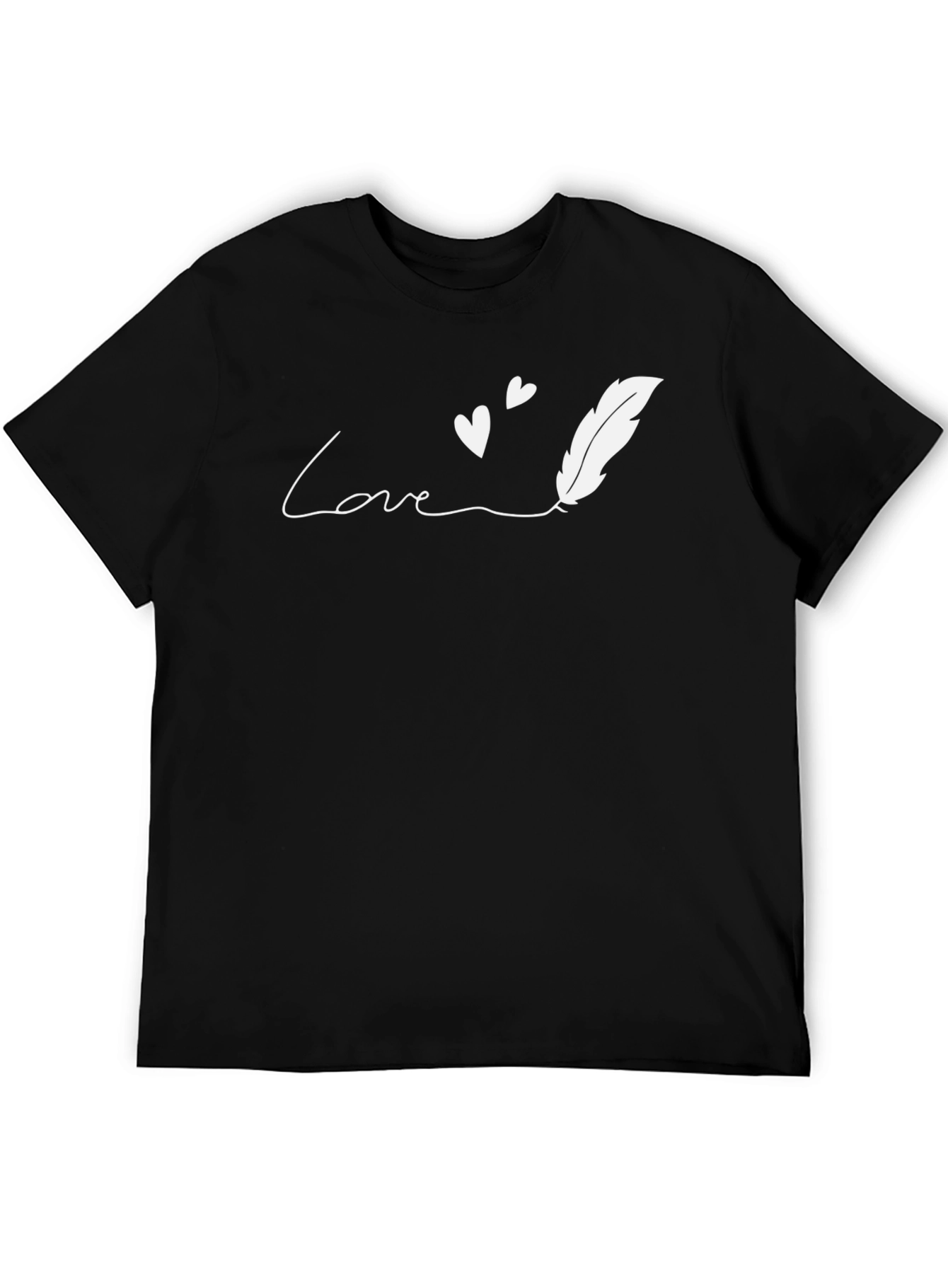 Love Feather Graphic Tee - Stylish Black T-Shirt