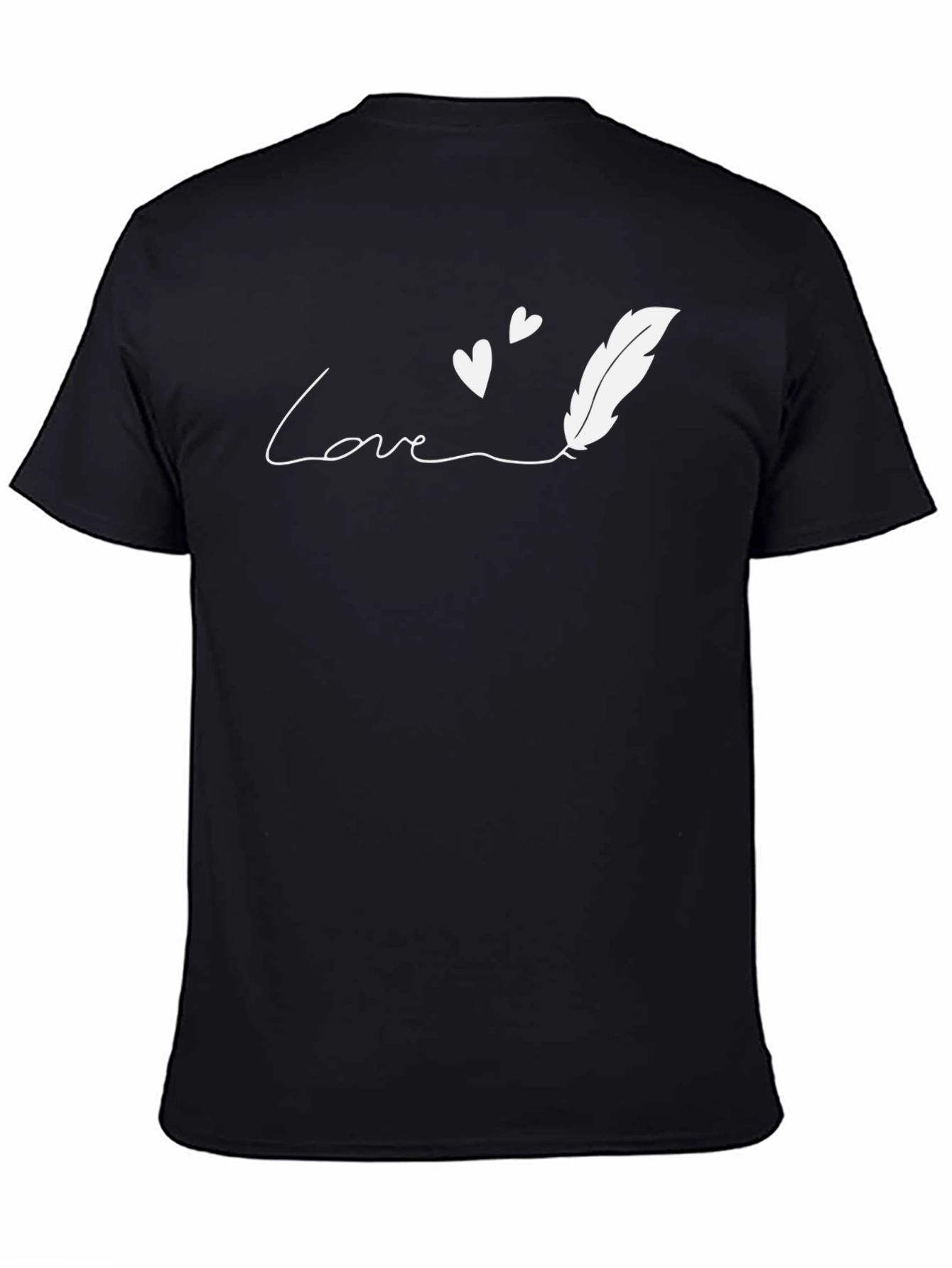 Love Feather Graphic Tee - Stylish Black T-Shirt