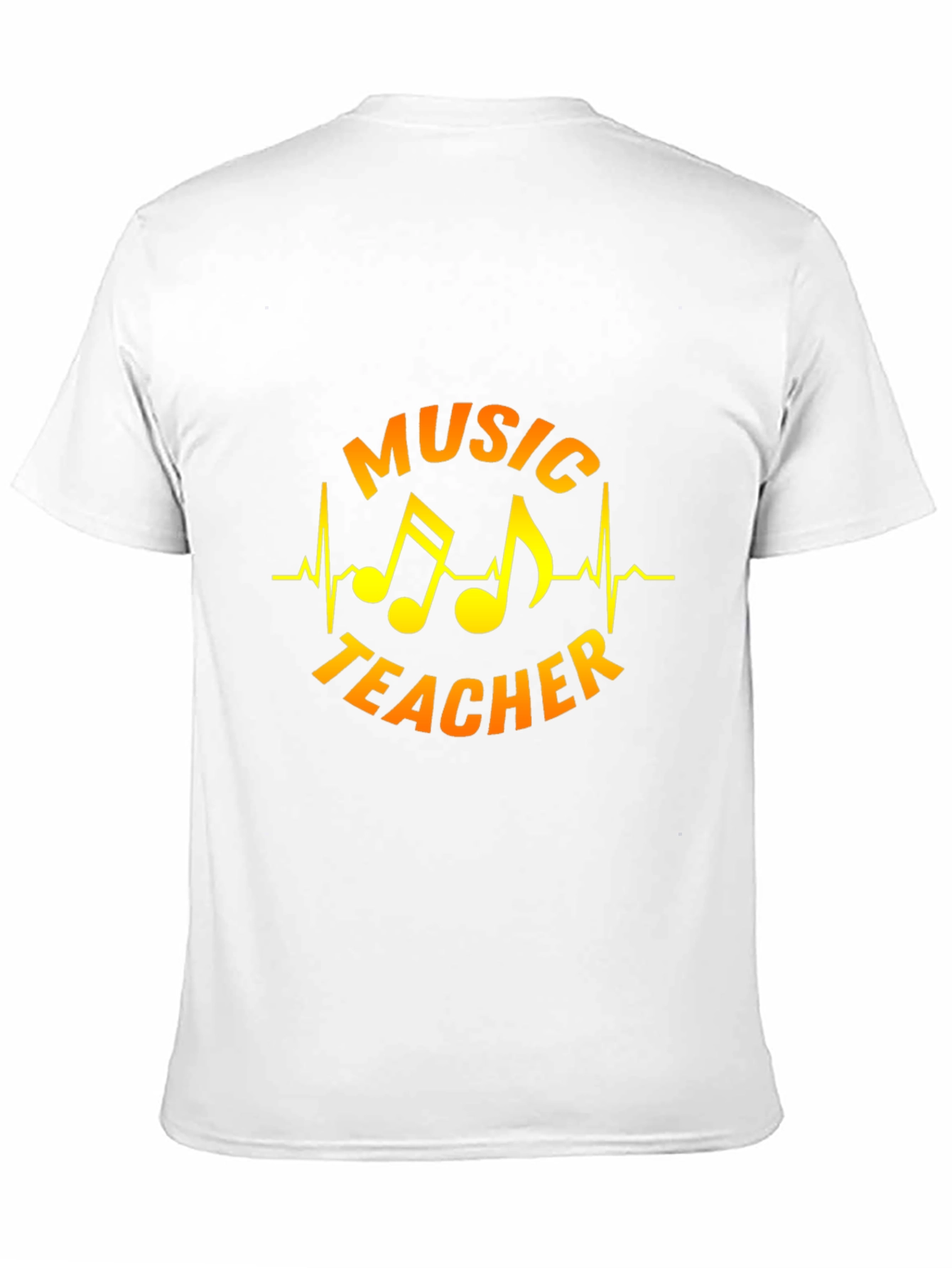 Music Teacher T-Shirt - Musical Notes Heartbeat Design