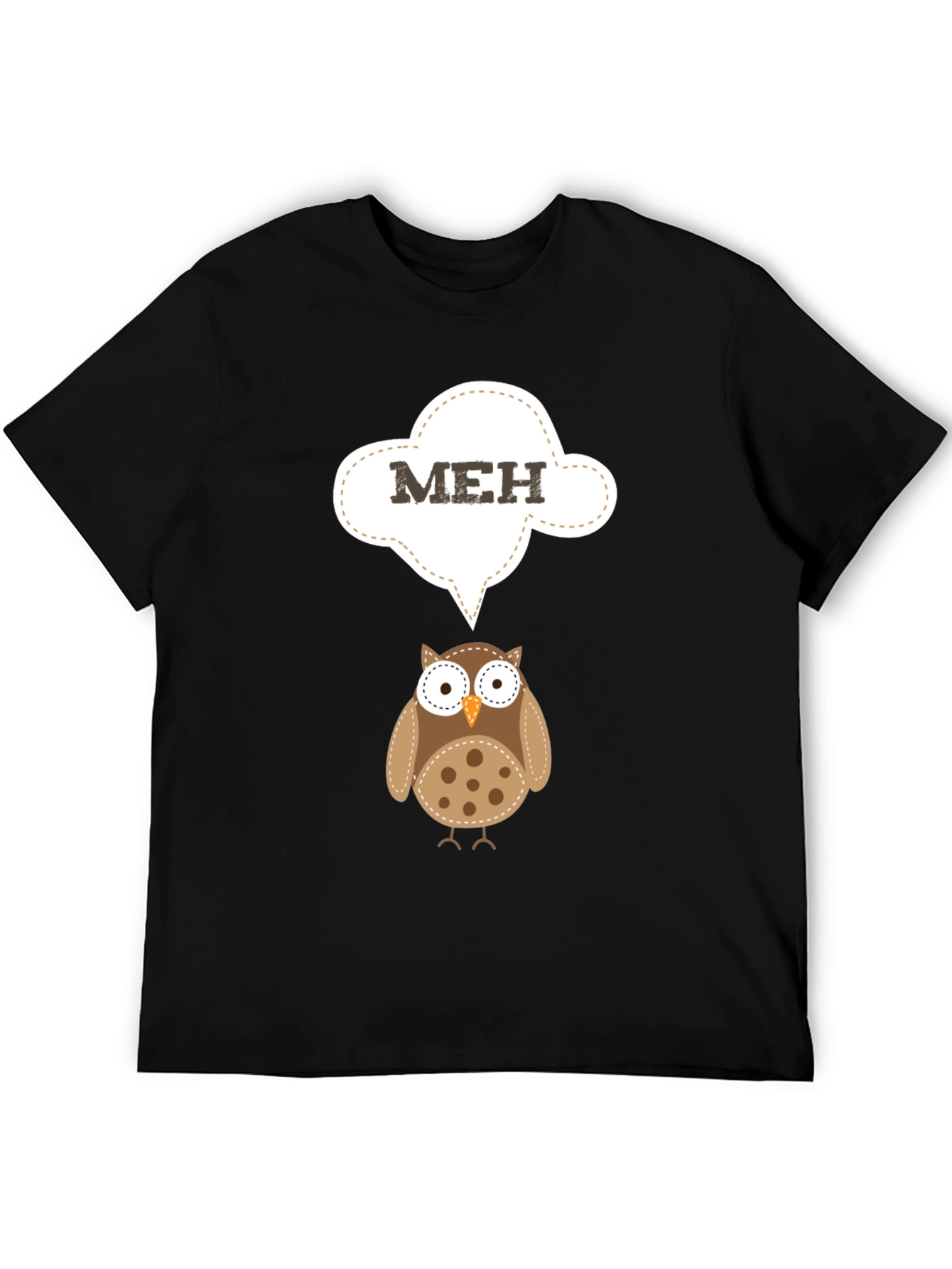Meh Owl T-Shirt - Funny Cartoon Graphic Tee