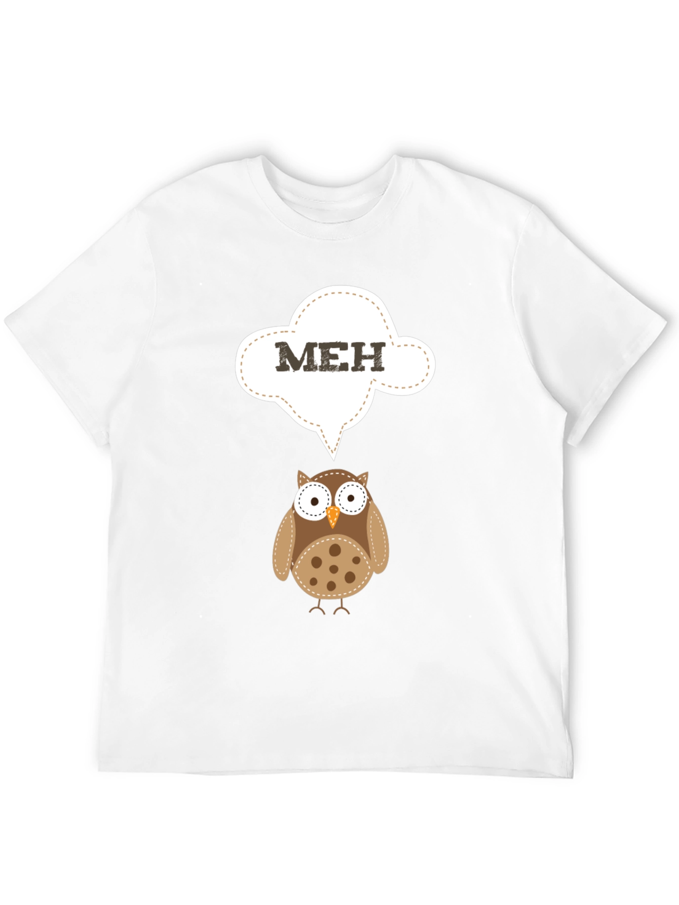 Meh Owl T-Shirt - Funny Cartoon Graphic Tee