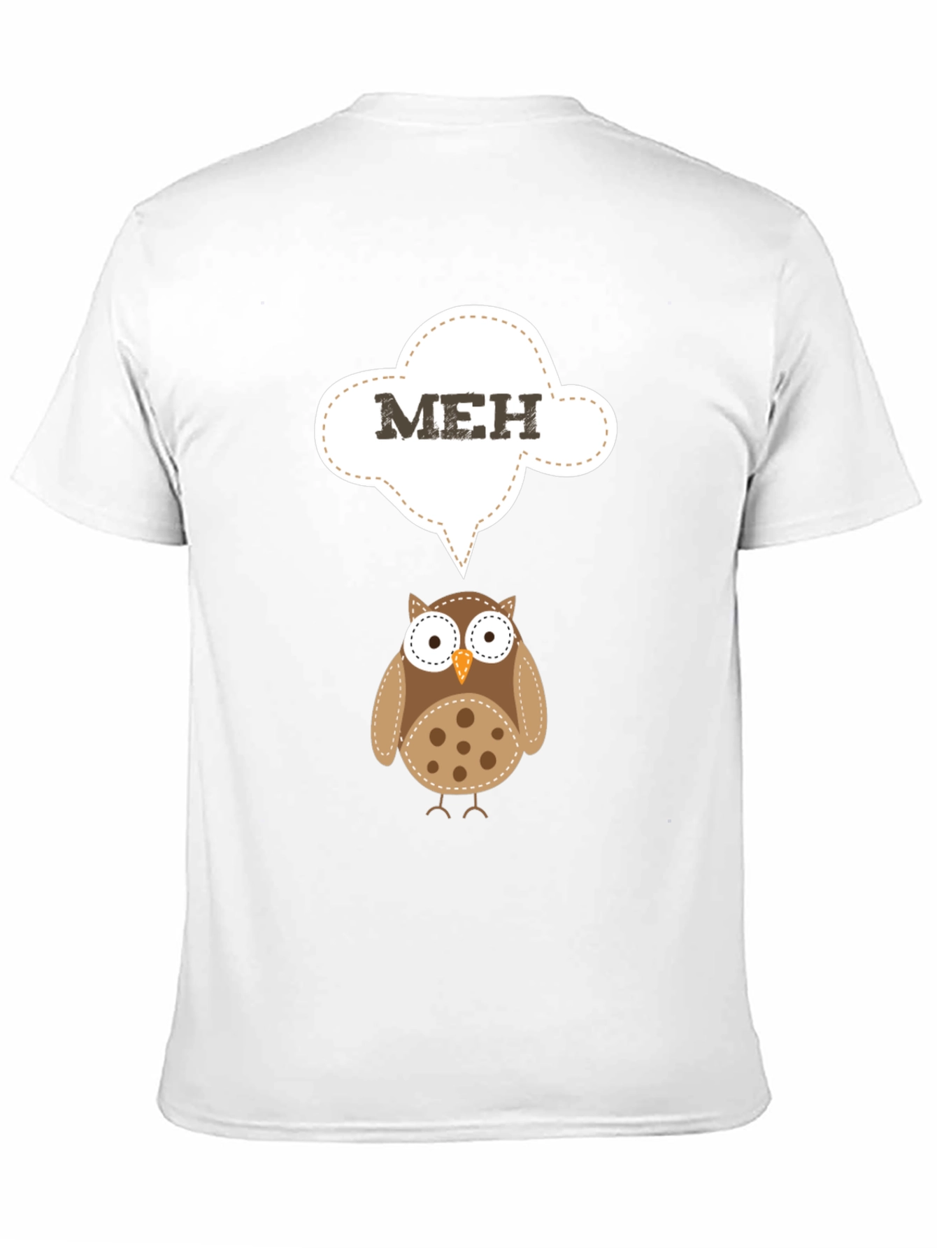 Meh Owl T-Shirt - Funny Cartoon Graphic Tee