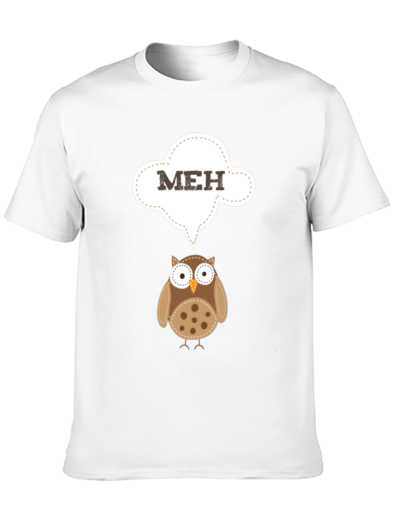 Meh Owl T-Shirt - Funny Cartoon Graphic Tee