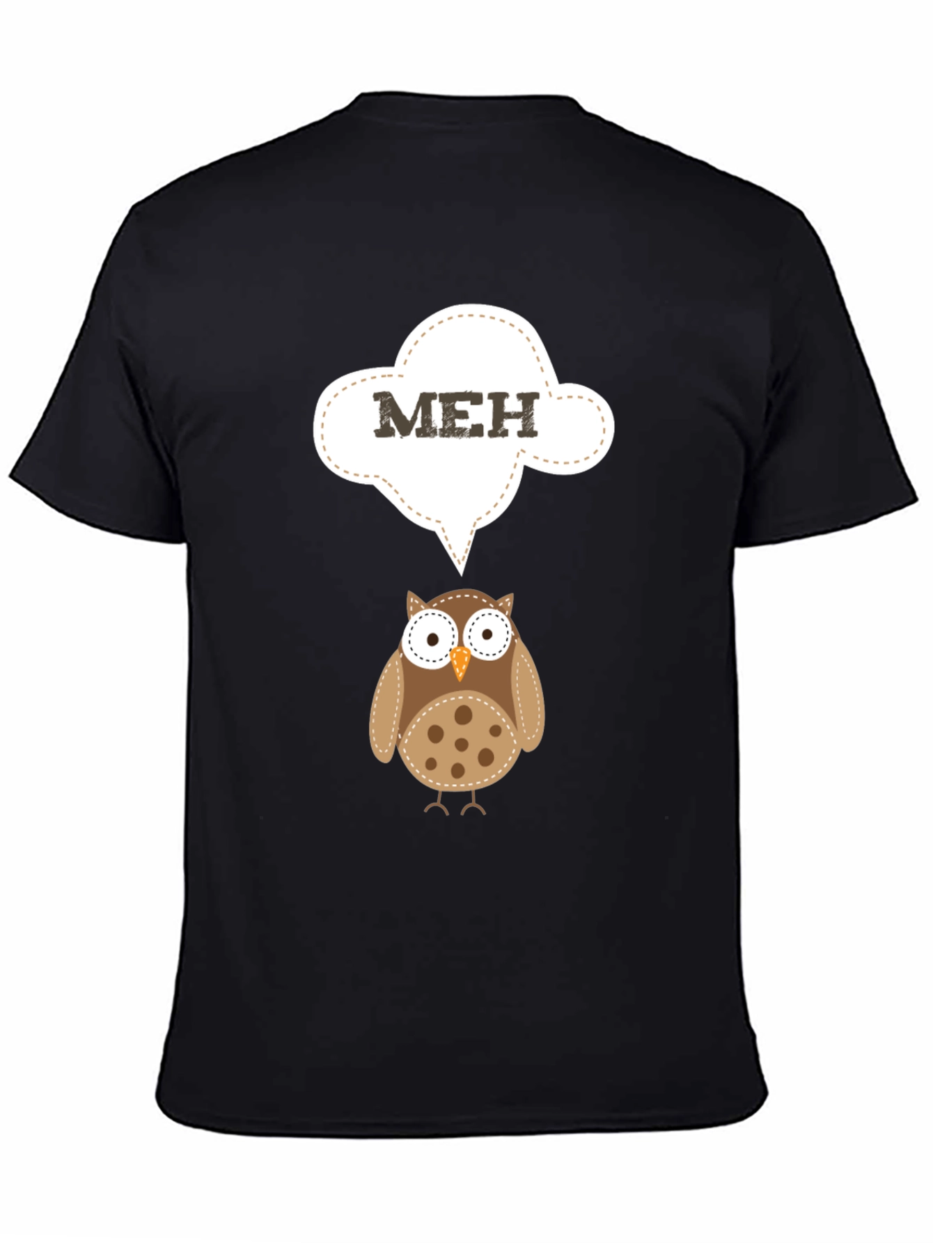 Meh Owl T-Shirt - Funny Cartoon Graphic Tee