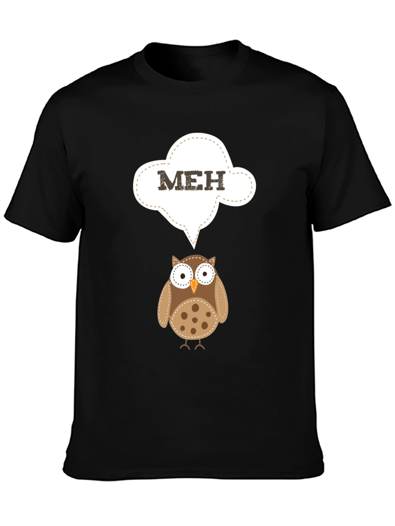 Meh Owl T-Shirt - Funny Cartoon Graphic Tee