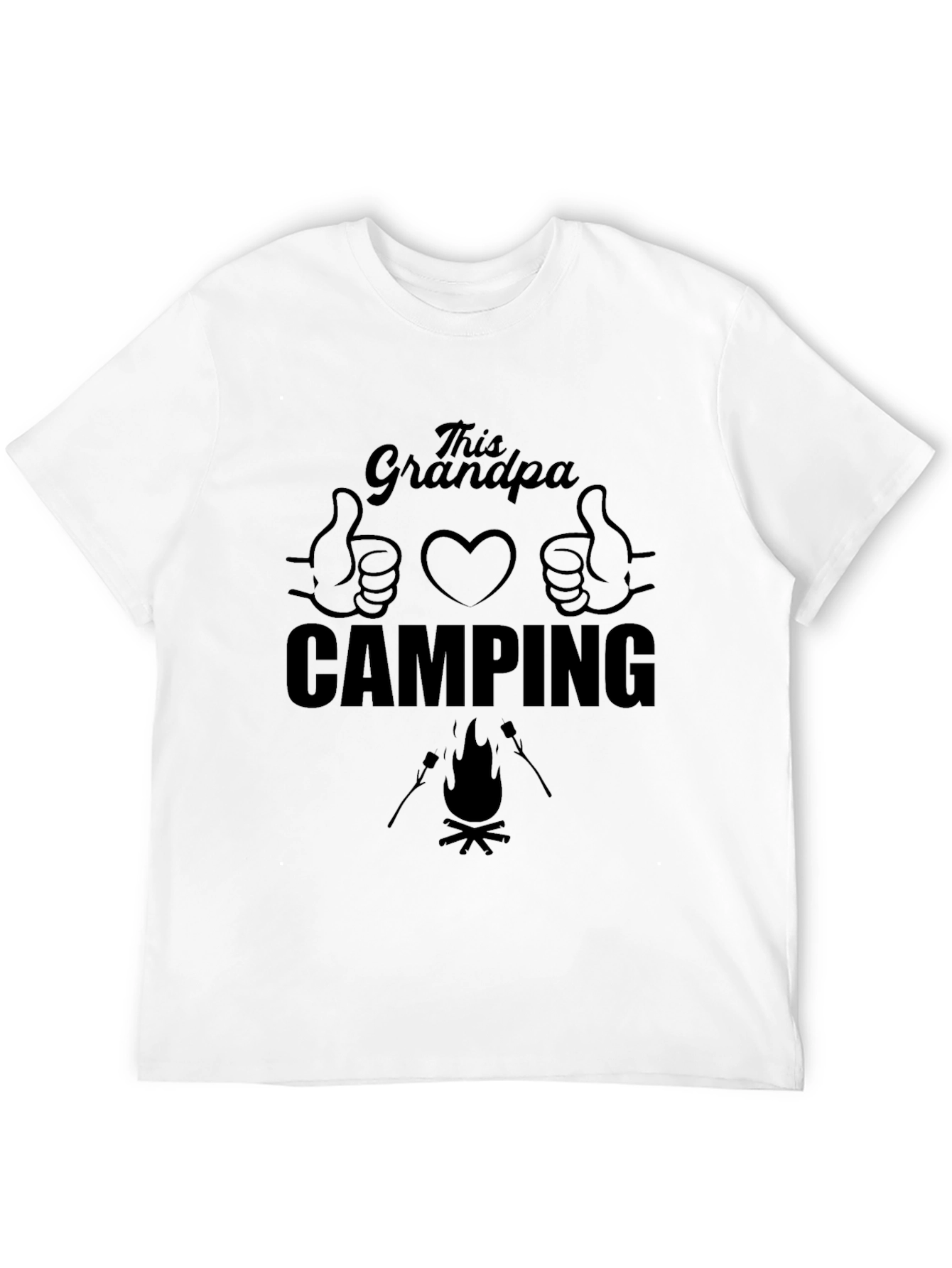 This Grandpa Loves Camping T-Shirt - Black