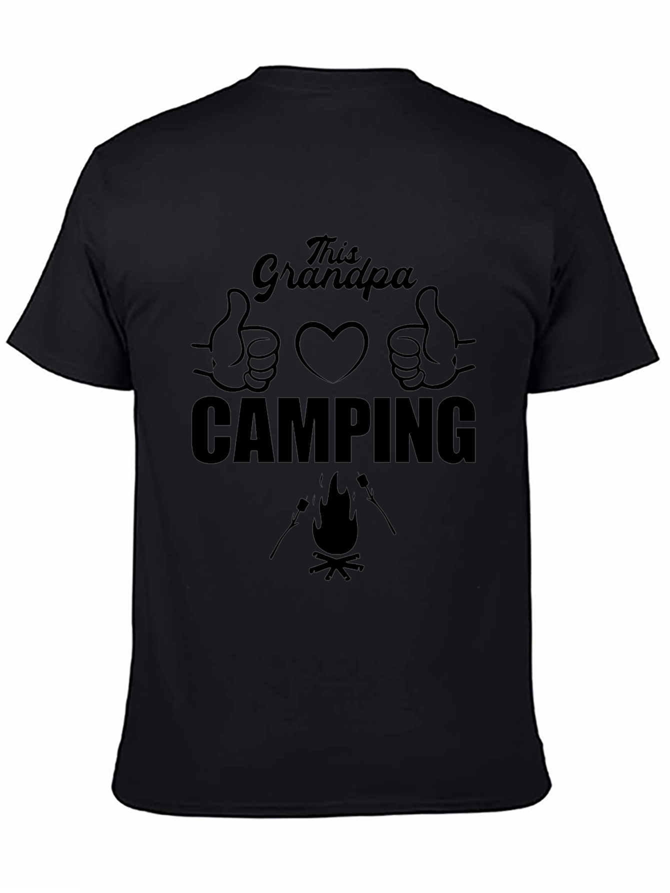 This Grandpa Loves Camping T-Shirt - Black