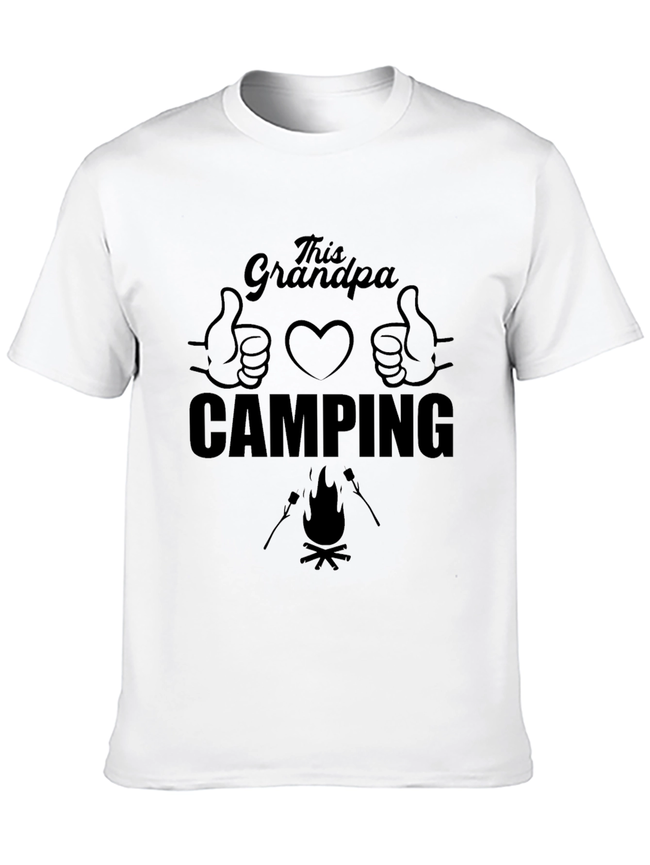 This Grandpa Loves Camping T-Shirt - Black