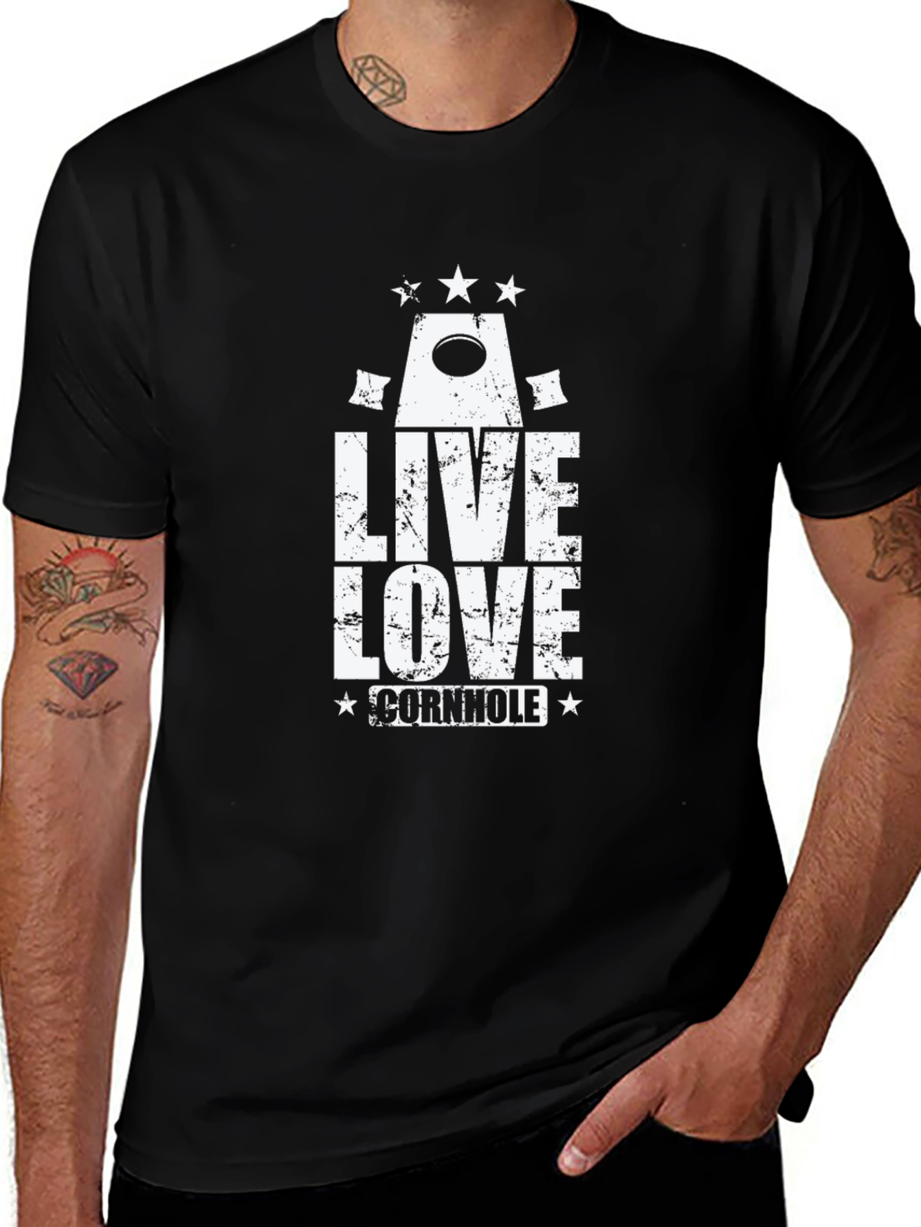 Live Love Cornhole Black T-Shirt
