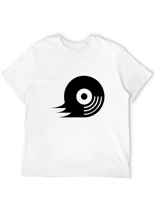 Black Graphic Tee - Flying Vinyl Record