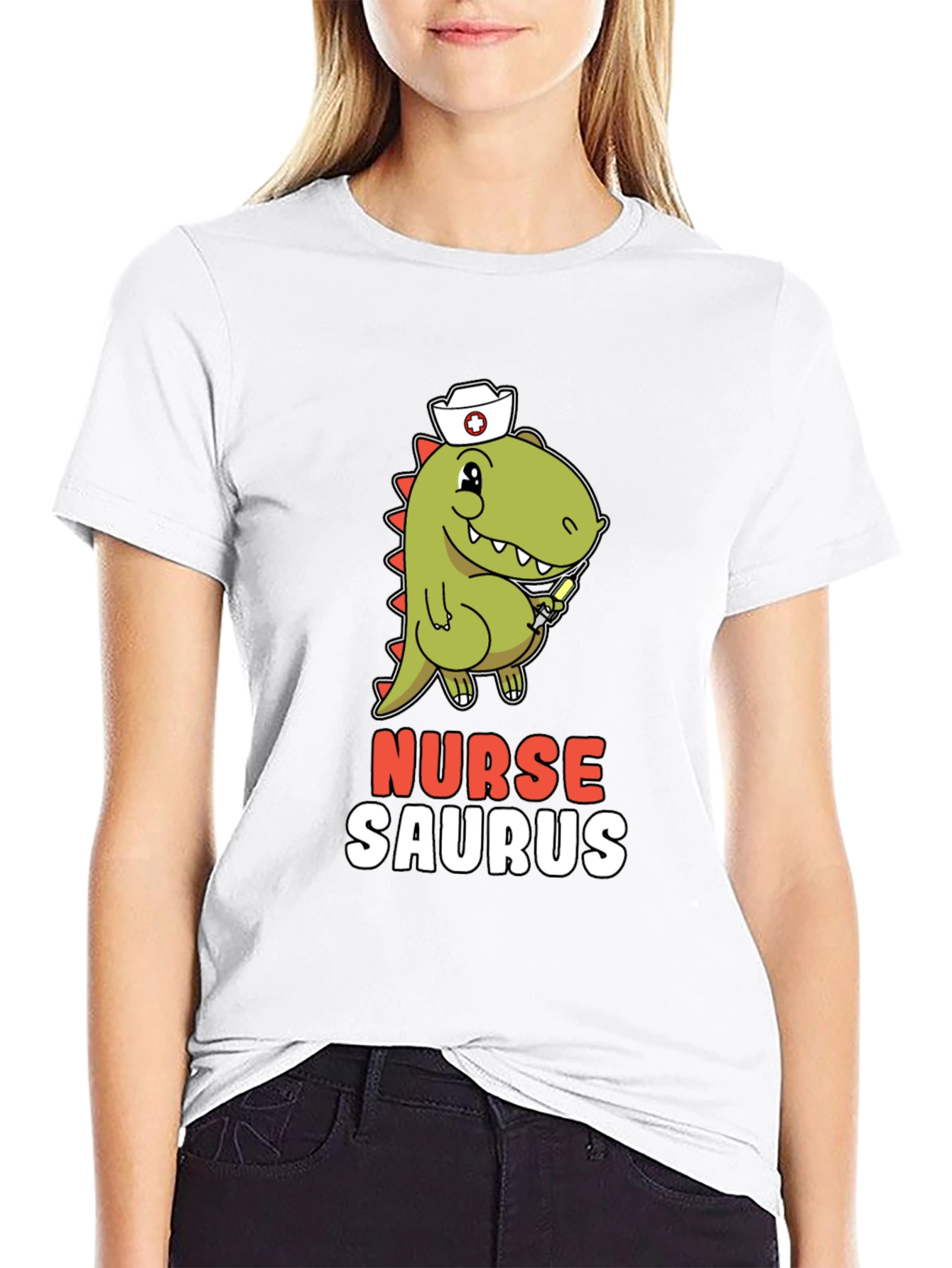 Nurse Saurus T-Shirt - Funny Dino Graphic Tee