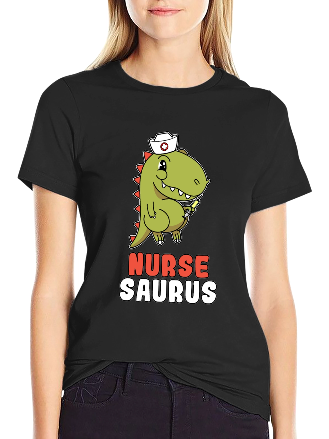 Nurse Saurus T-Shirt - Funny Dino Graphic Tee