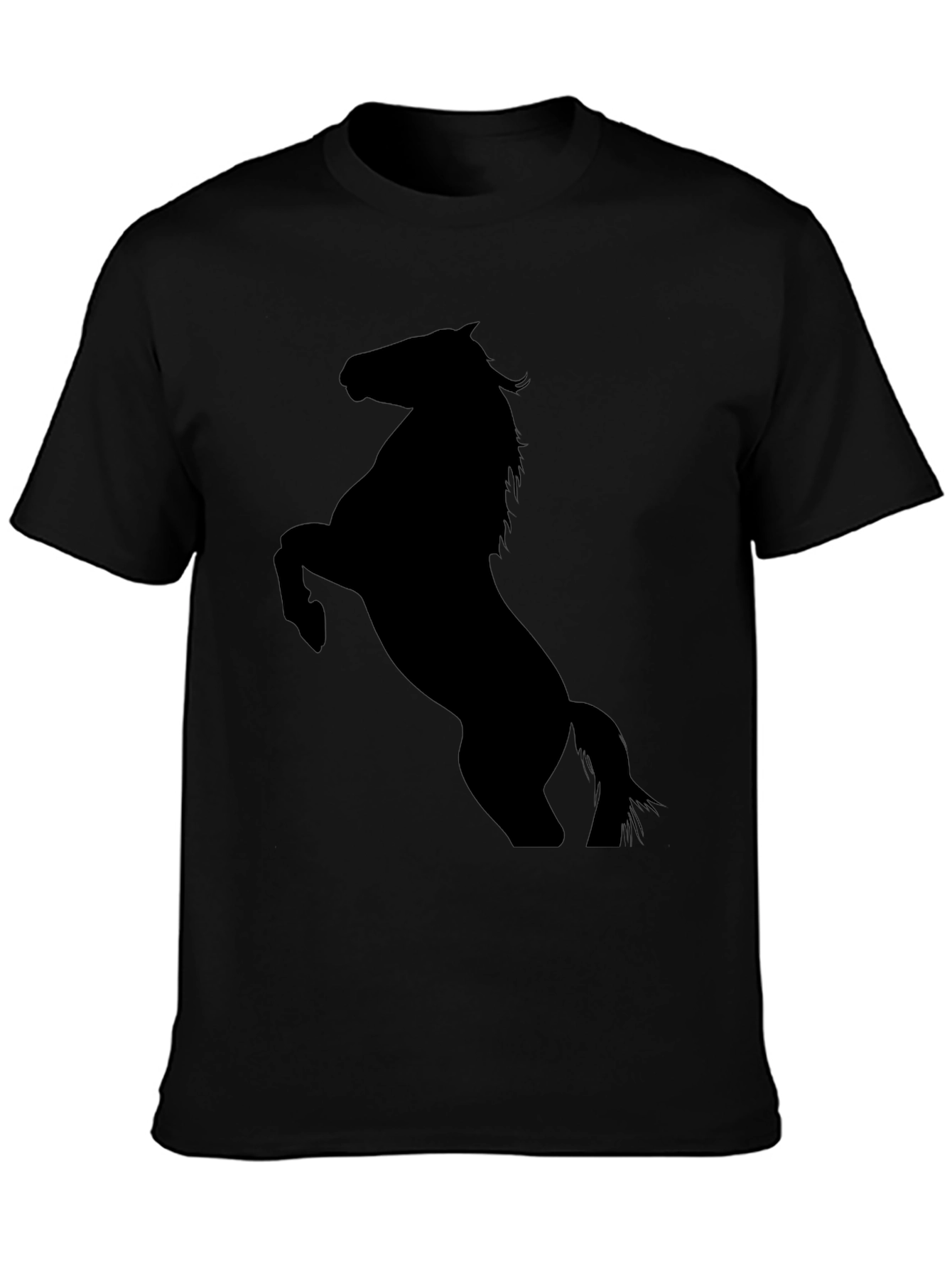 Black Horse Silhouette Tee - Equestrian Style
