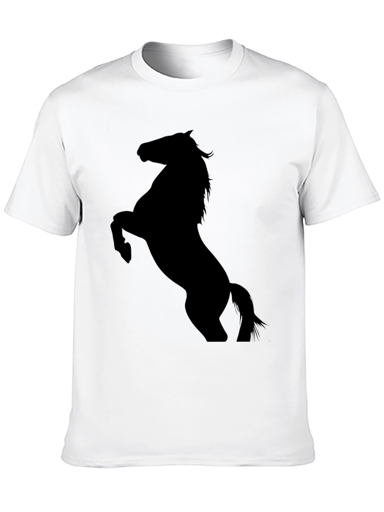 Black Horse Silhouette Tee - Equestrian Style