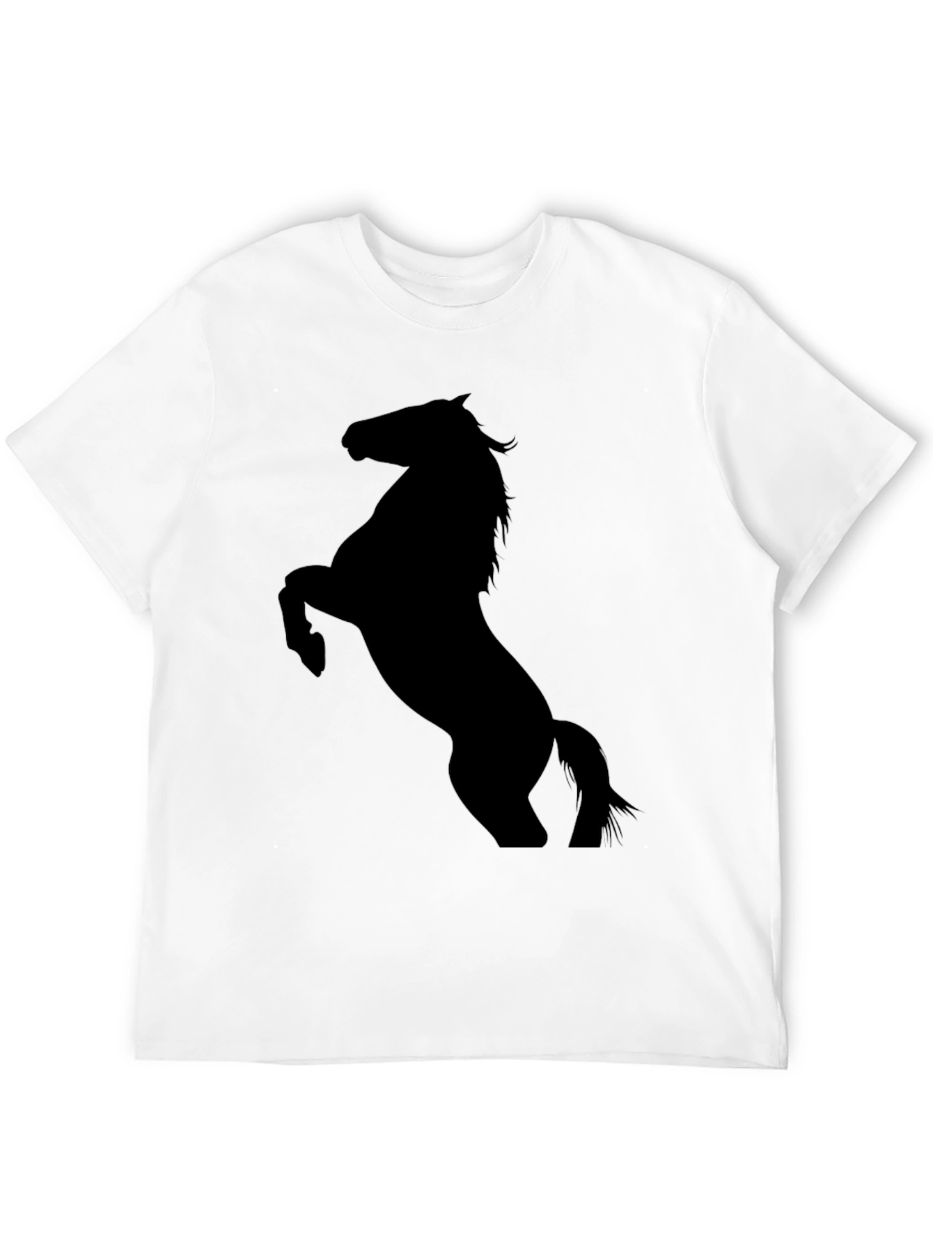 Black Horse Silhouette Tee - Equestrian Style