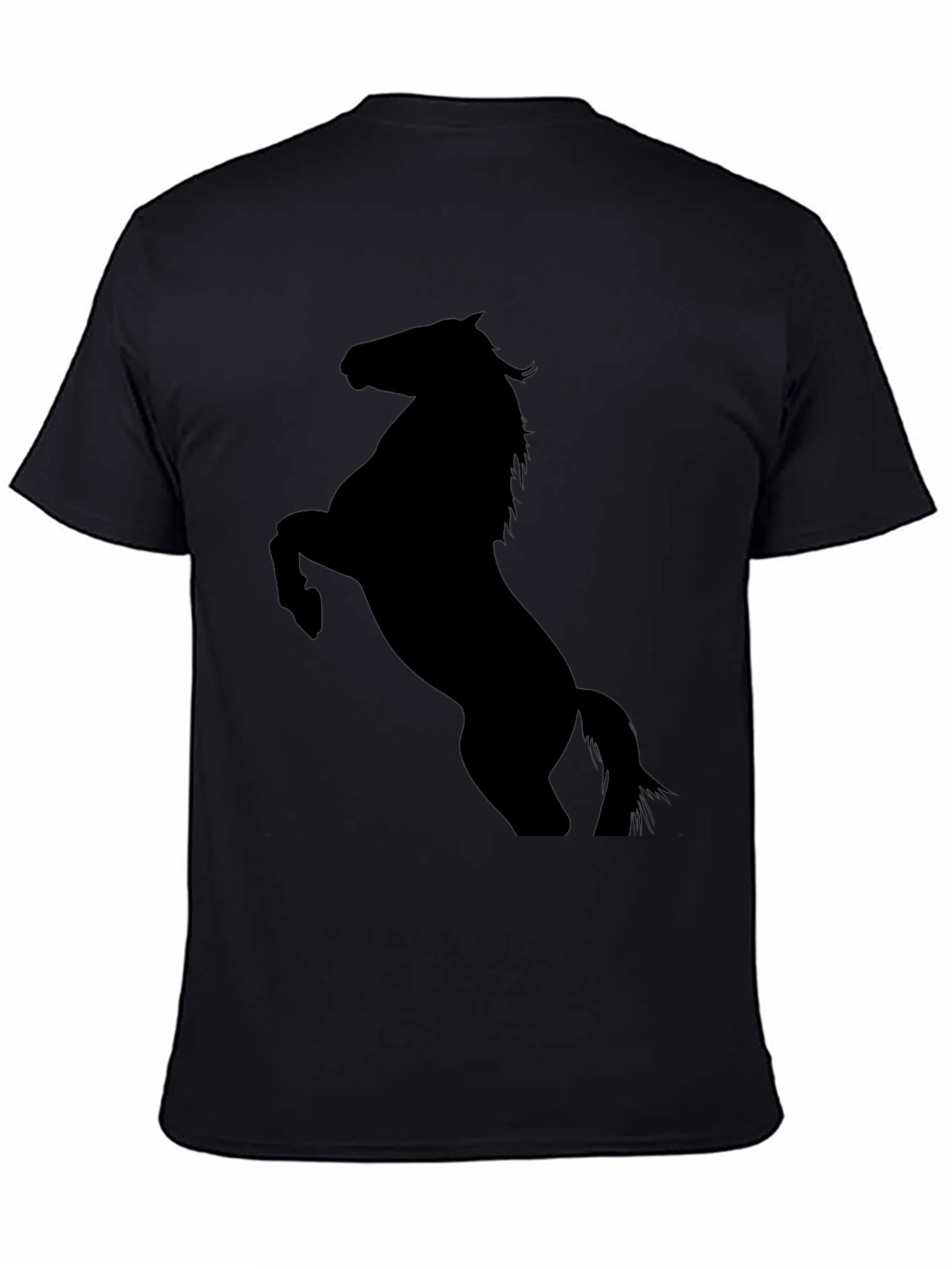 Black Horse Silhouette Tee - Equestrian Style