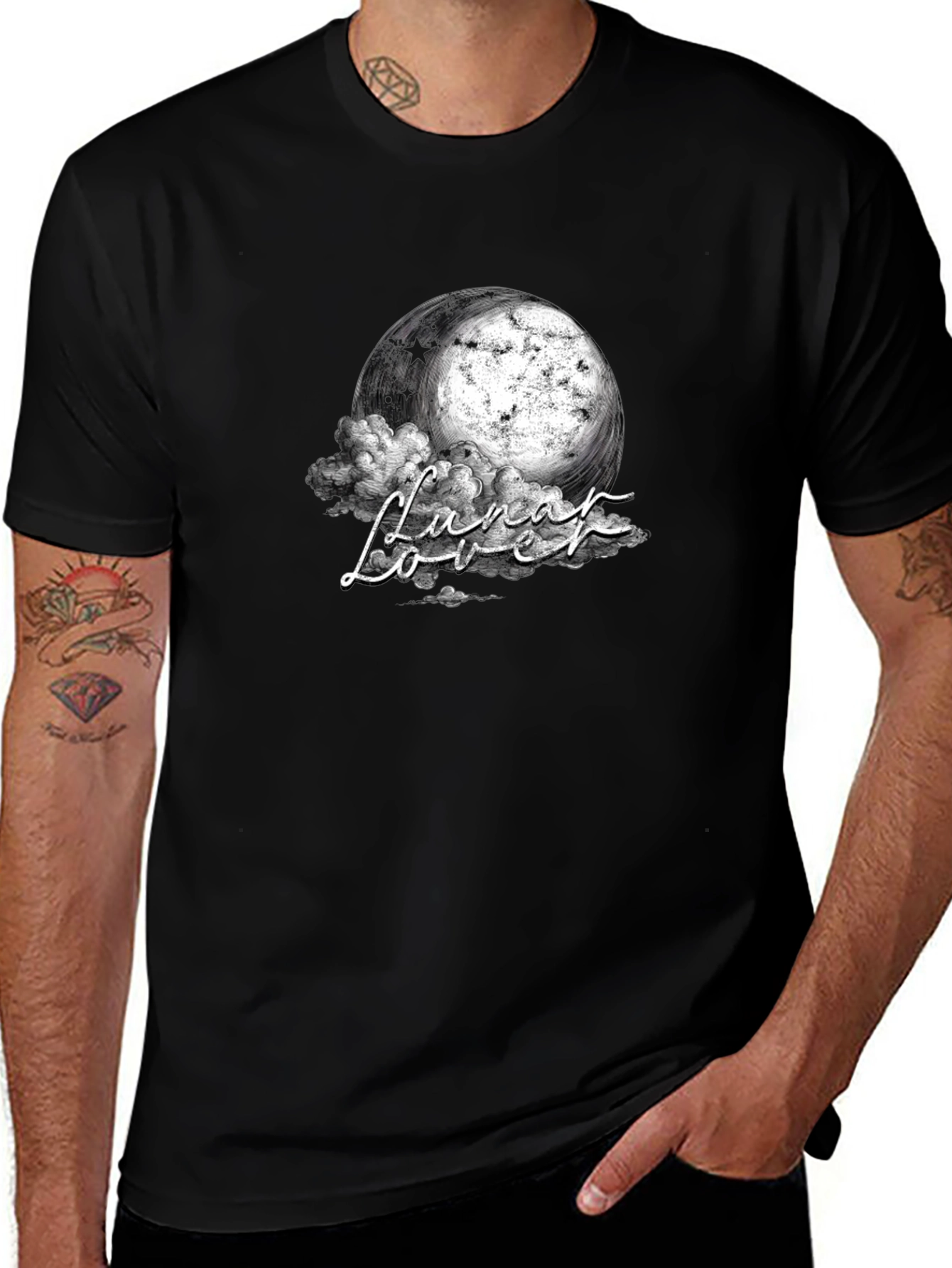 Lunar Lover Graphic T-Shirt - Celestial Dreamscape
