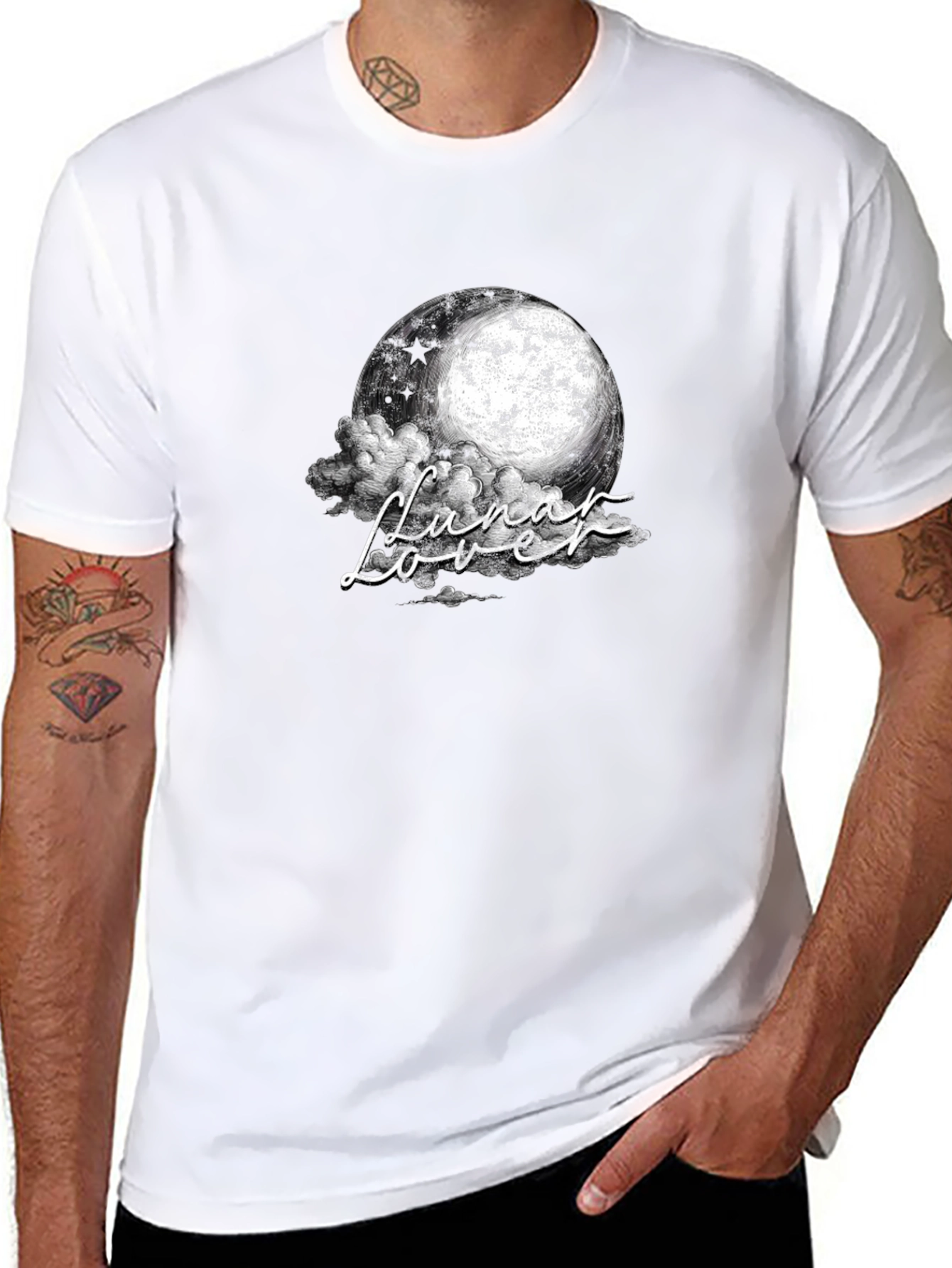 Lunar Lover Graphic T-Shirt - Celestial Dreamscape