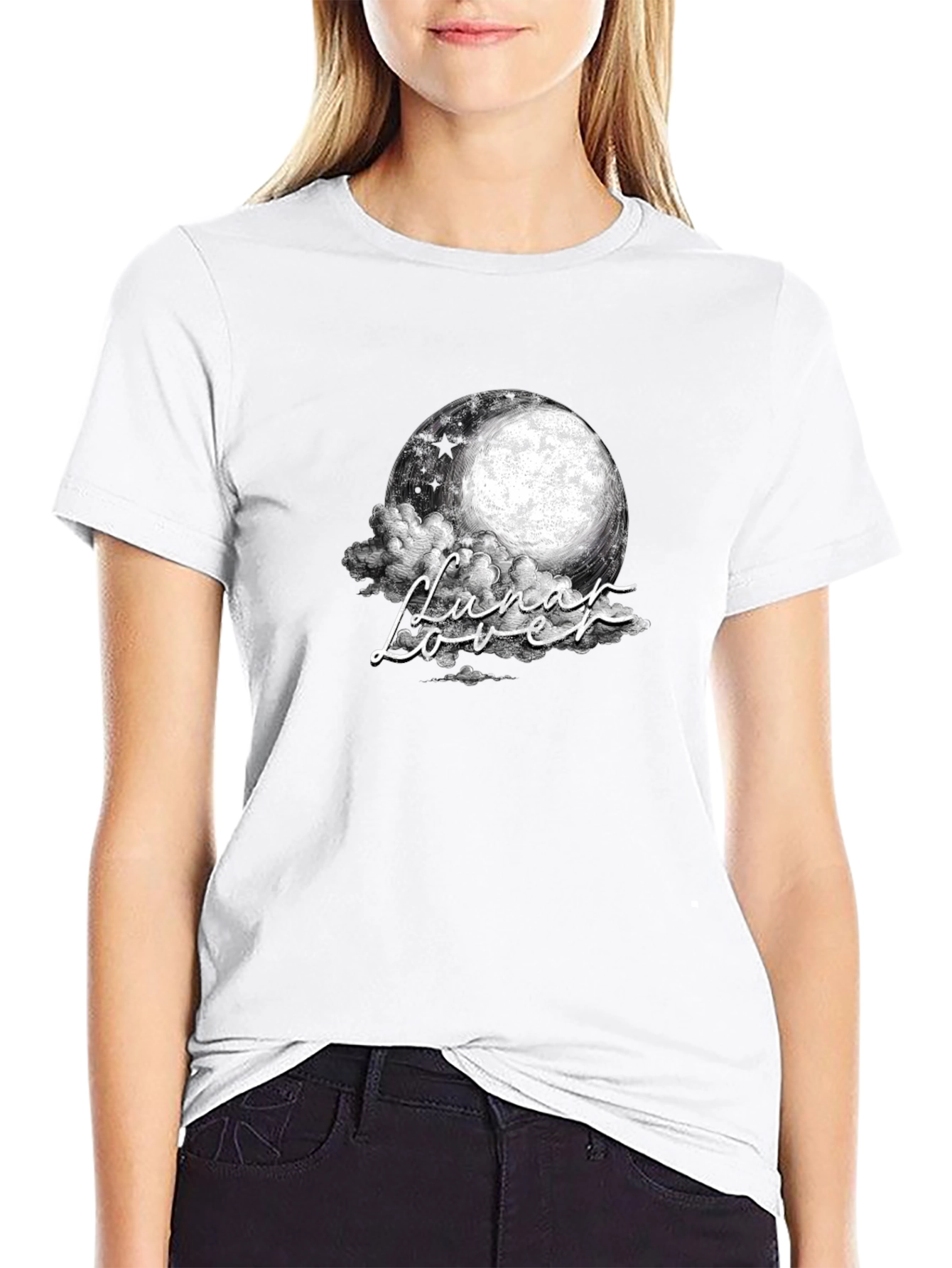 Lunar Lover Graphic T-Shirt - Celestial Dreamscape