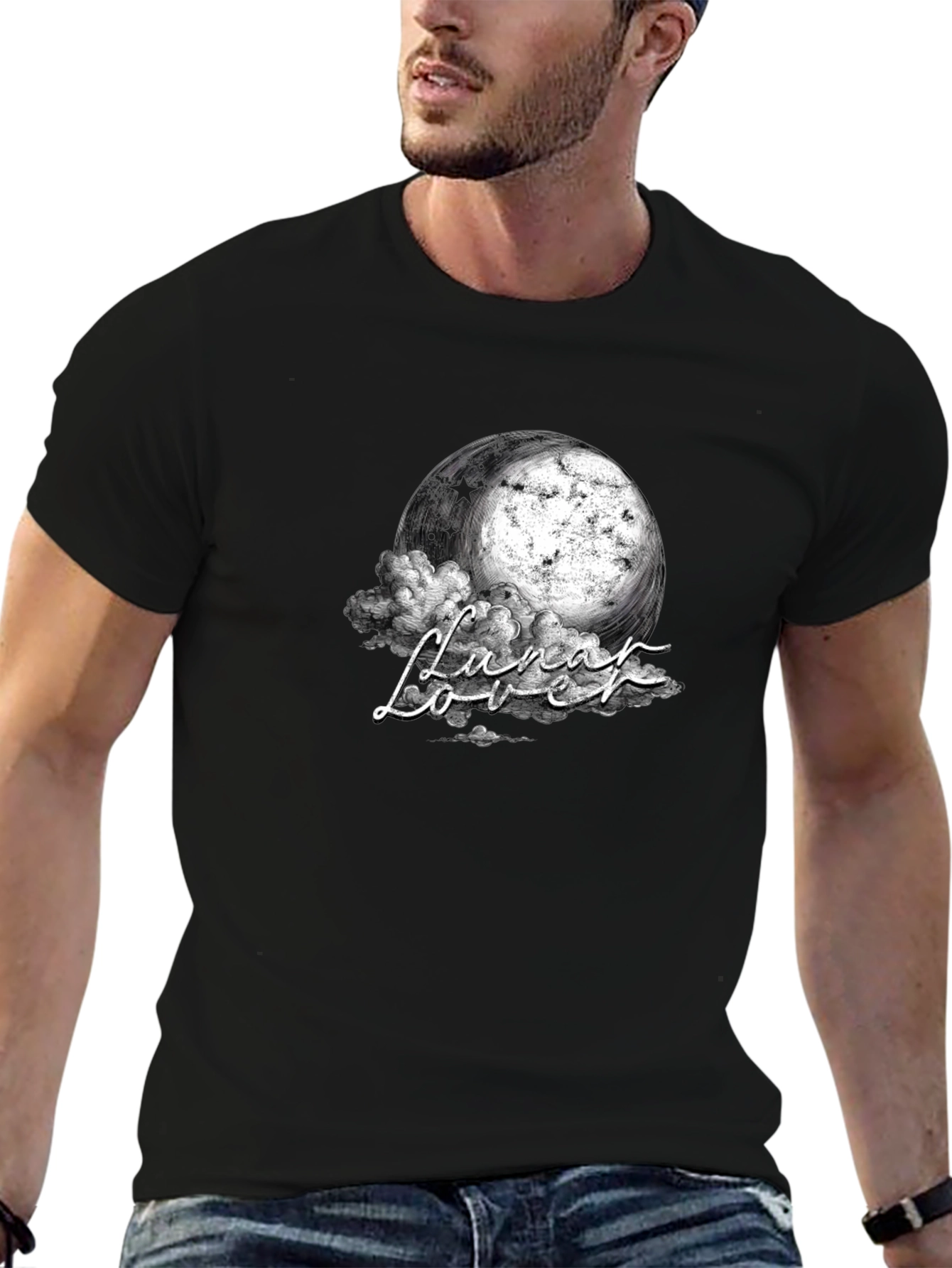 Lunar Lover Graphic T-Shirt - Celestial Dreamscape