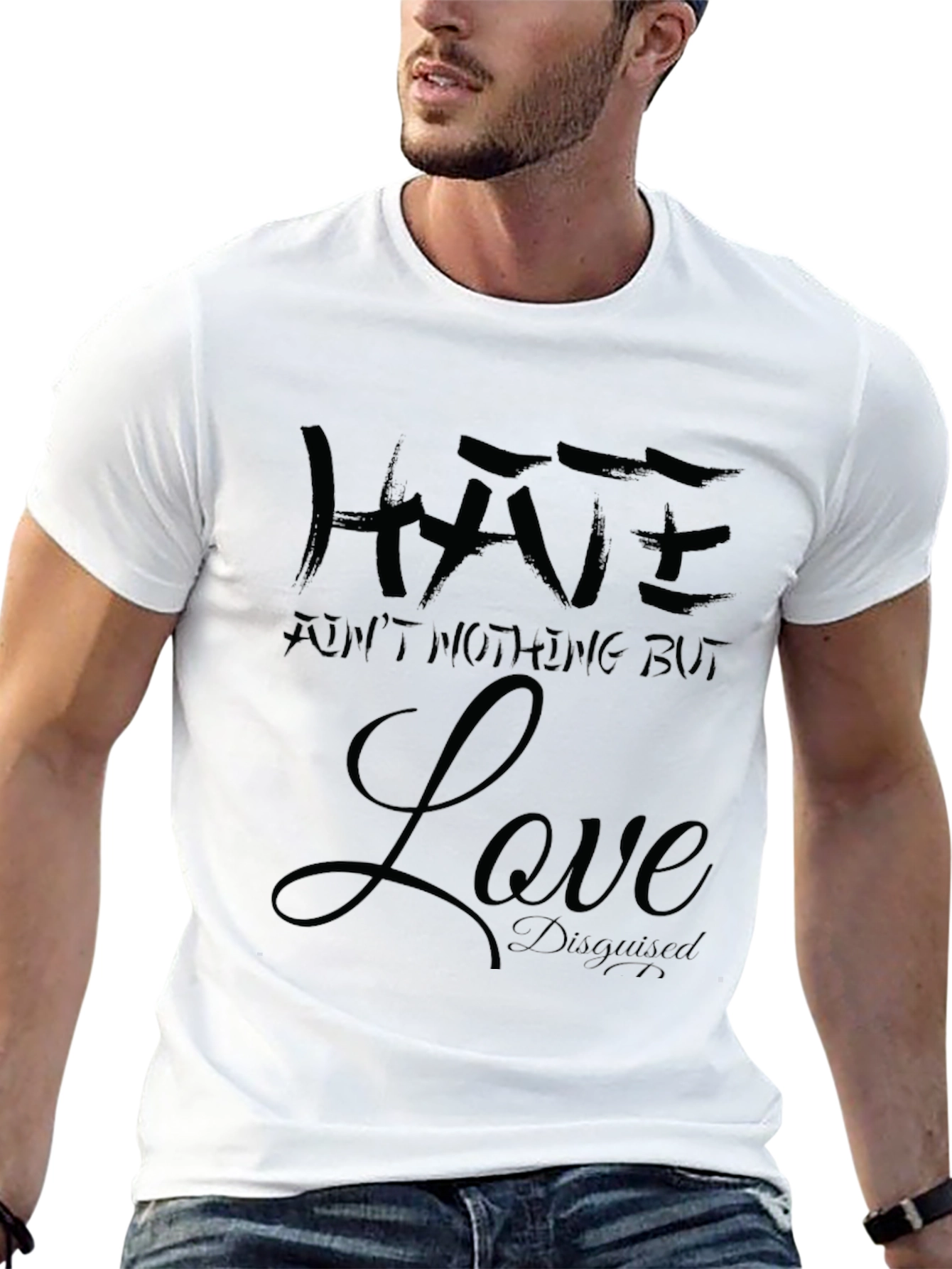 Hate Love Disguised Black T-Shirt
