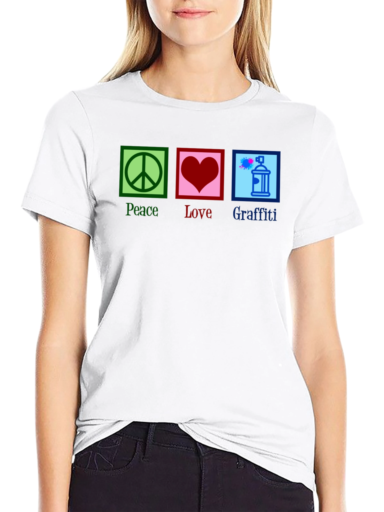 Peace Love Graffiti T-Shirt - Unique Graphic Tee