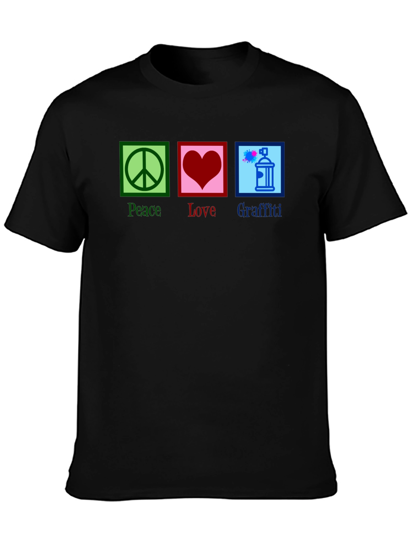 Peace Love Graffiti T-Shirt - Unique Graphic Tee