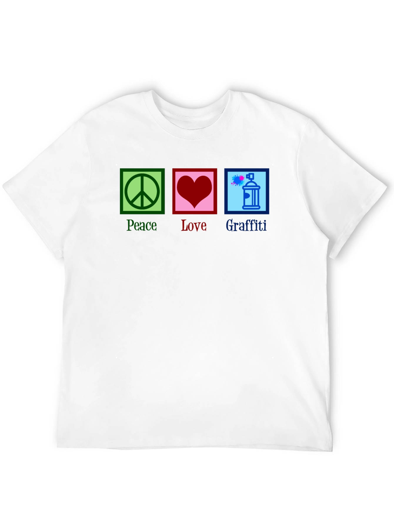 Peace Love Graffiti T-Shirt - Unique Graphic Tee