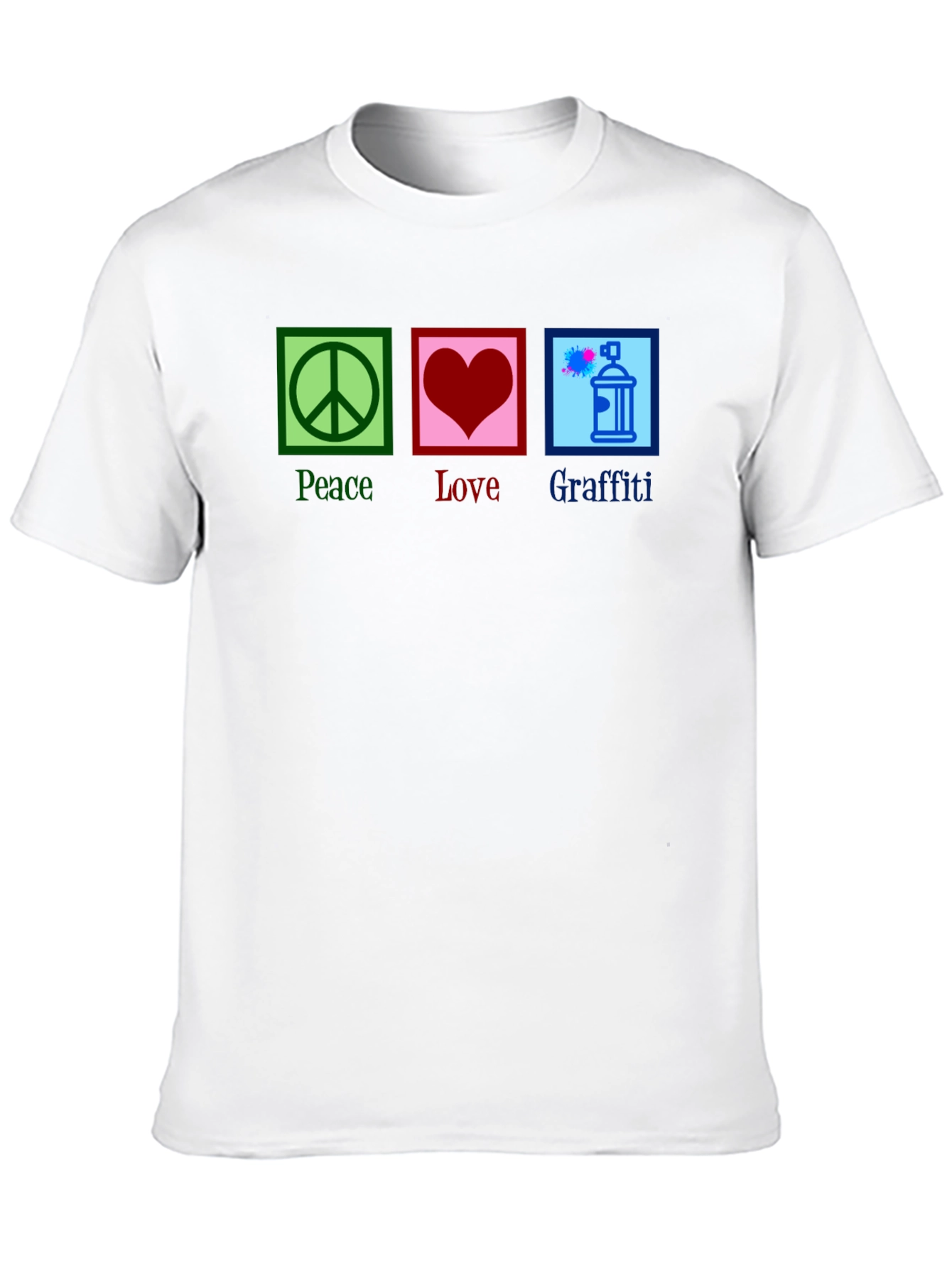 Peace Love Graffiti T-Shirt - Unique Graphic Tee