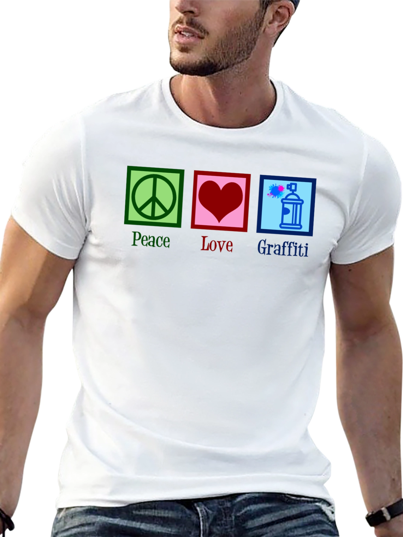 Peace Love Graffiti T-Shirt - Unique Graphic Tee