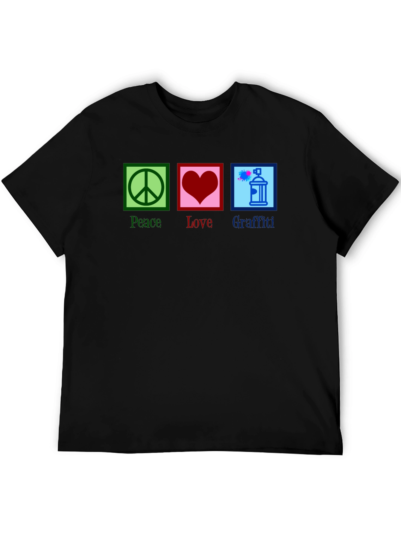 Peace Love Graffiti T-Shirt - Unique Graphic Tee